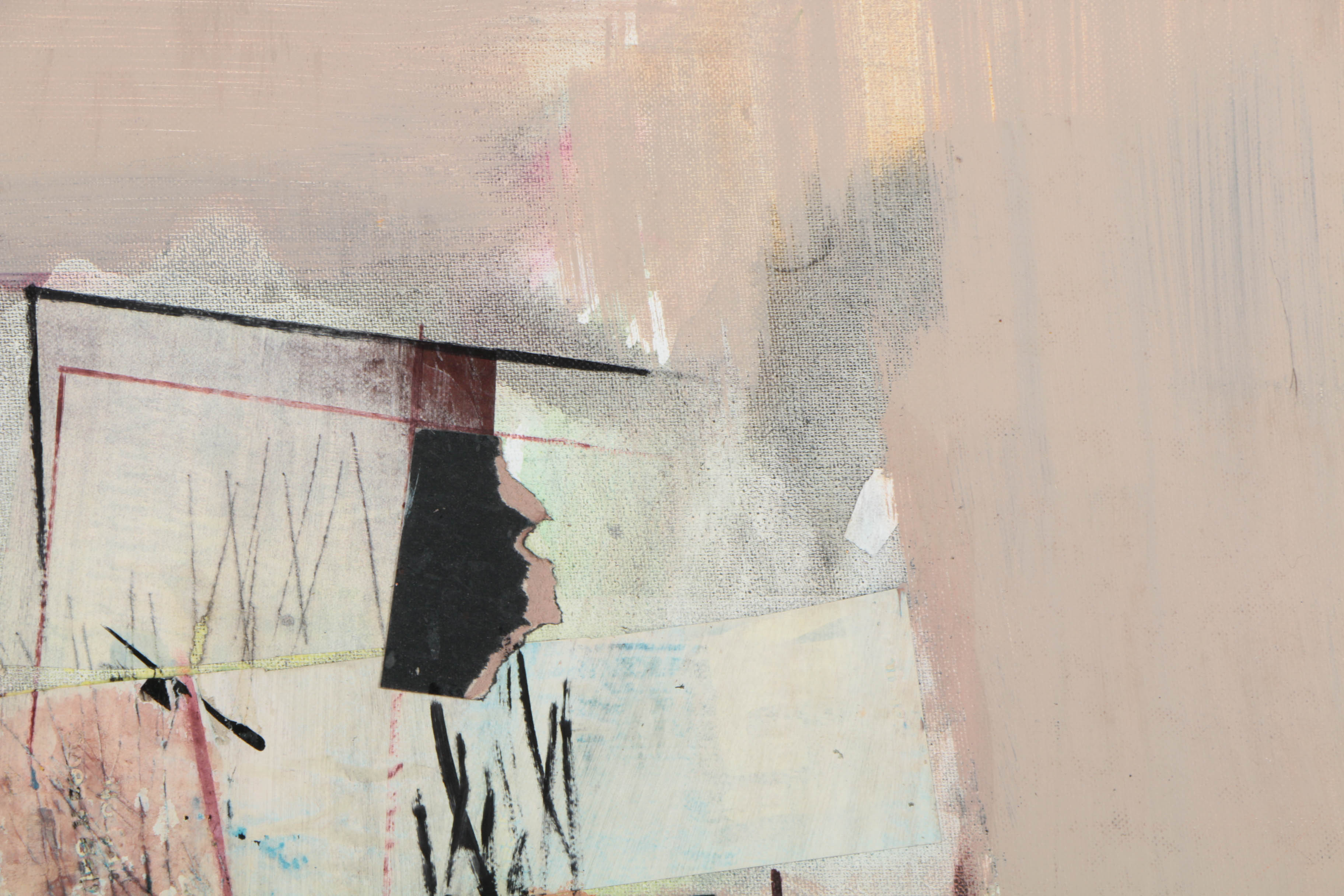 Assortment of Ronald Ahlström Mix Media Collage on Board