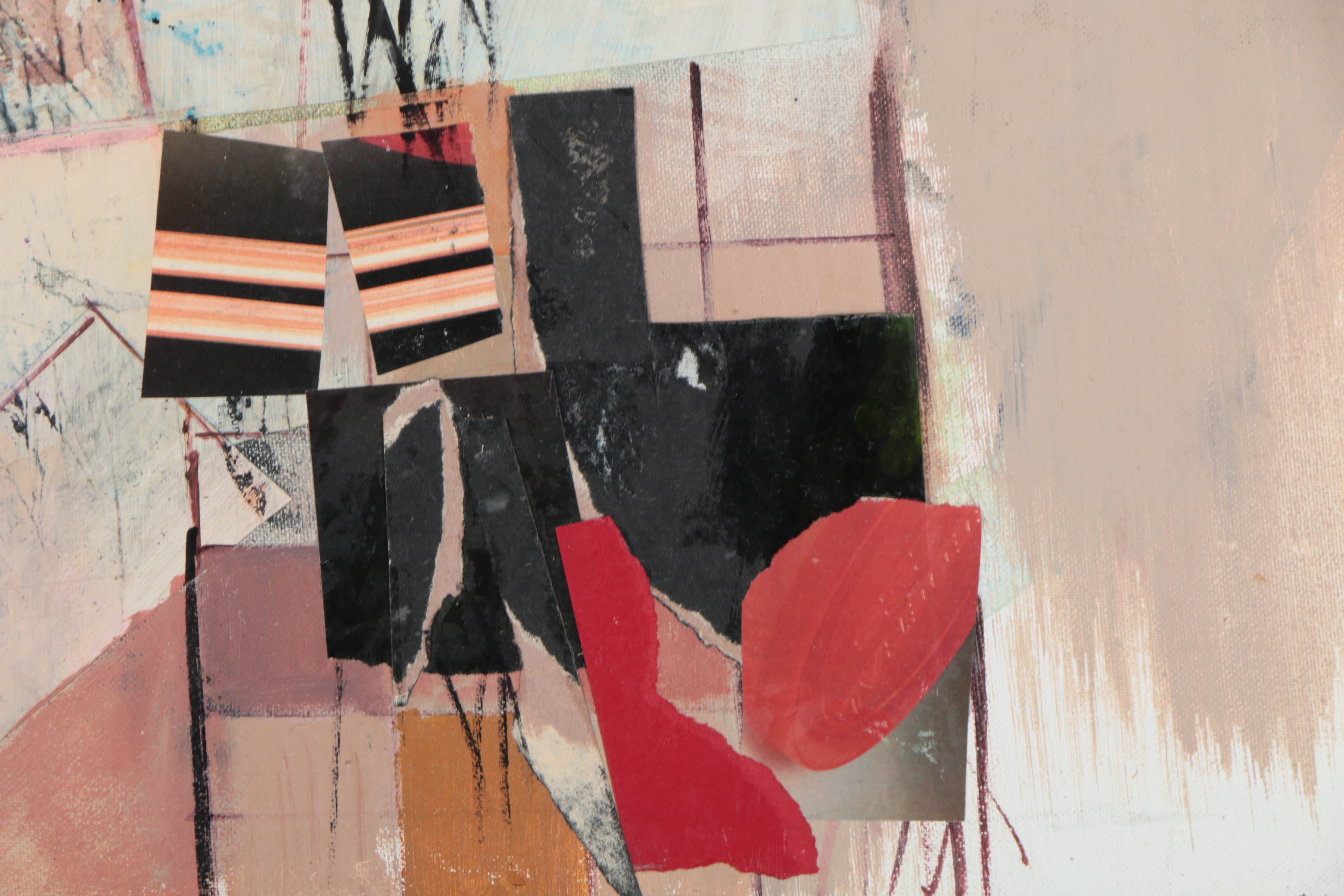 Assortment of Ronald Ahlström Mix Media Collage on Board