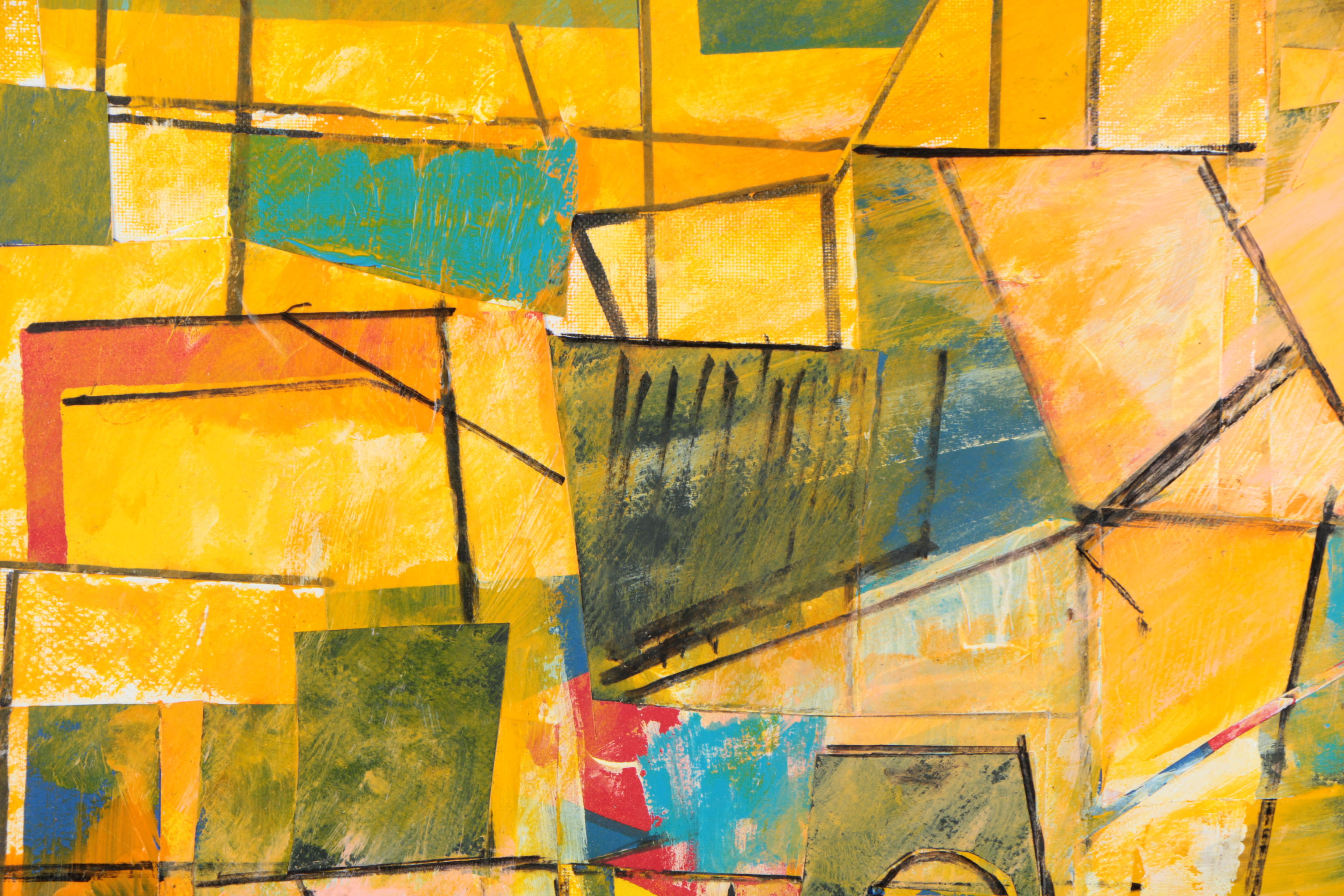 Assortment of Ronald Ahlström Mix Media Collage on Board