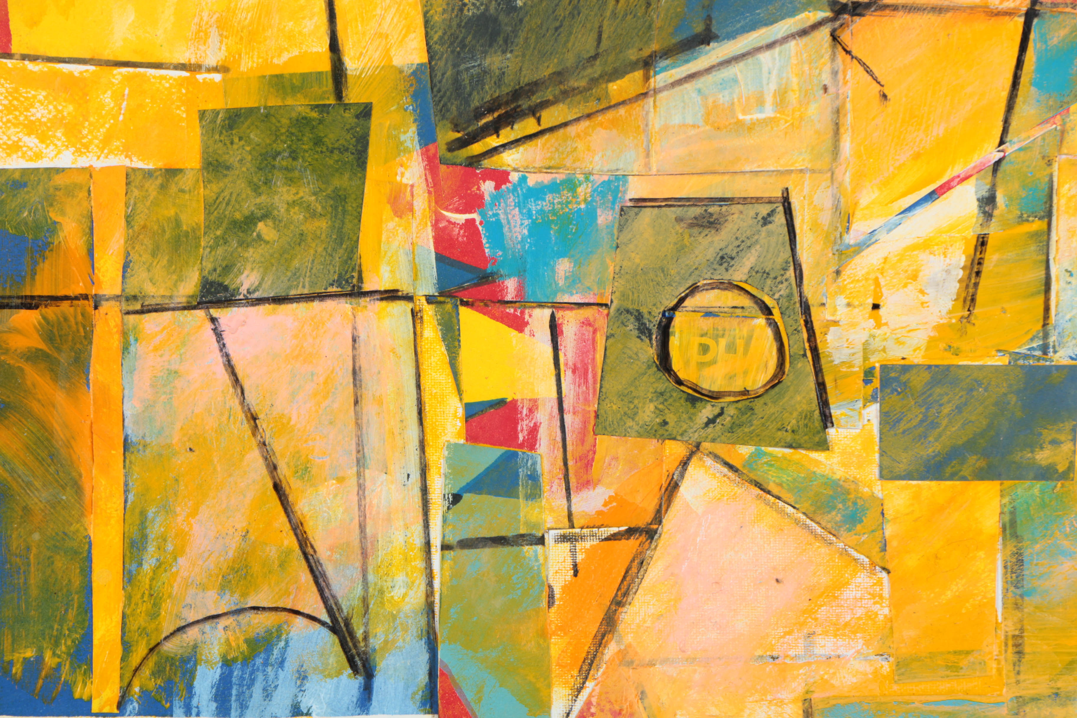 Assortment of Ronald Ahlström Mix Media Collage on Board