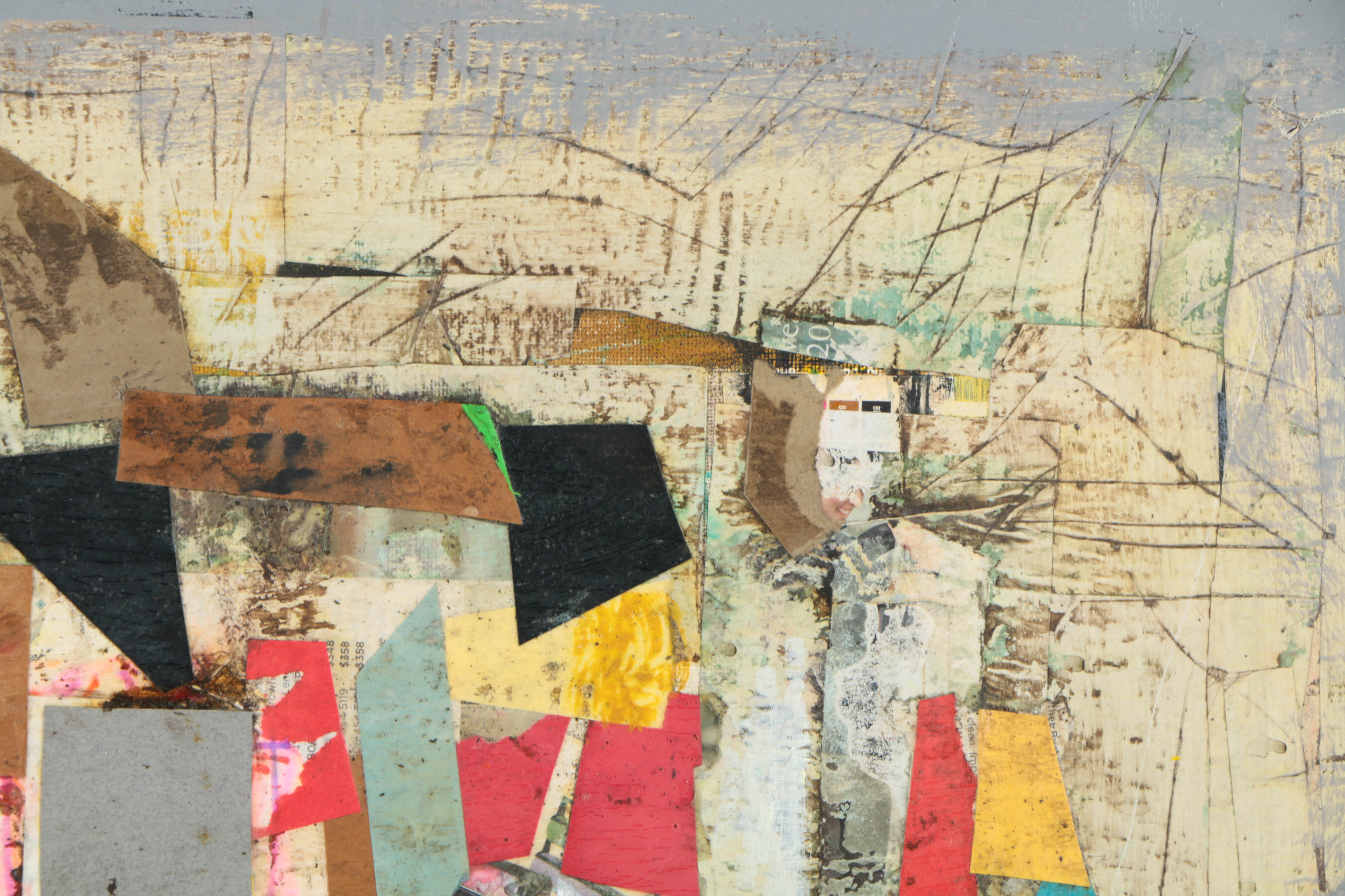 Assortment of Ronald Ahlström Mix Media Collage on Board