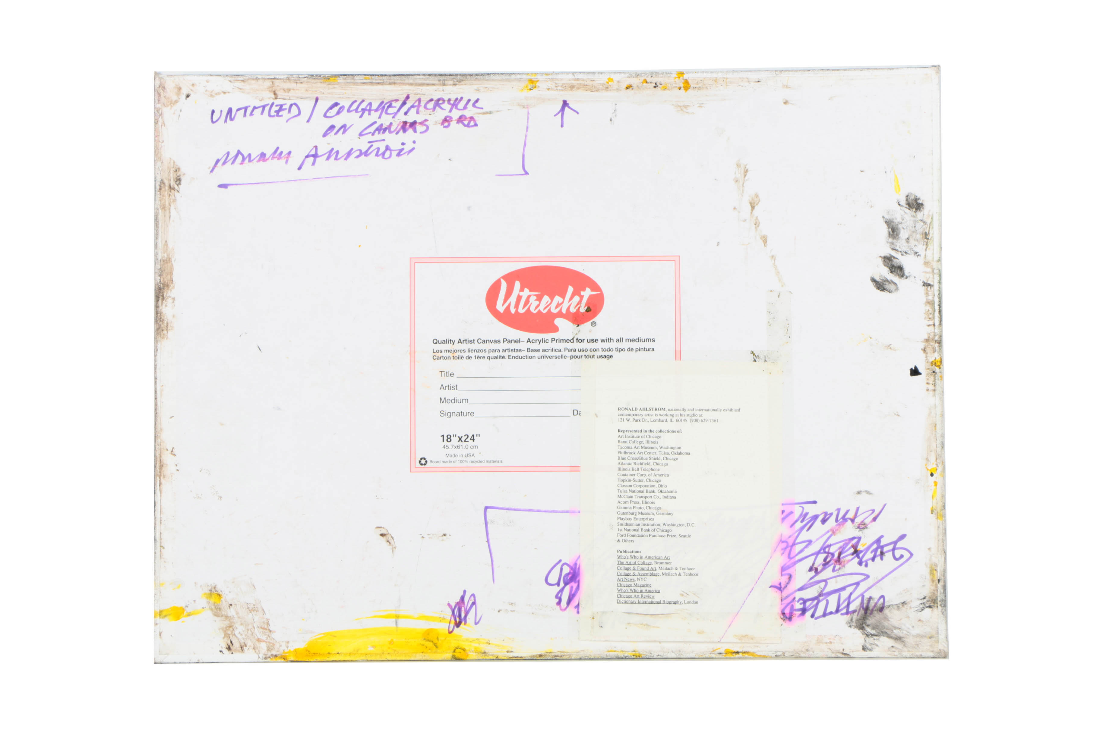 Assortment of Ronald Ahlström Mix Media Collage on Board