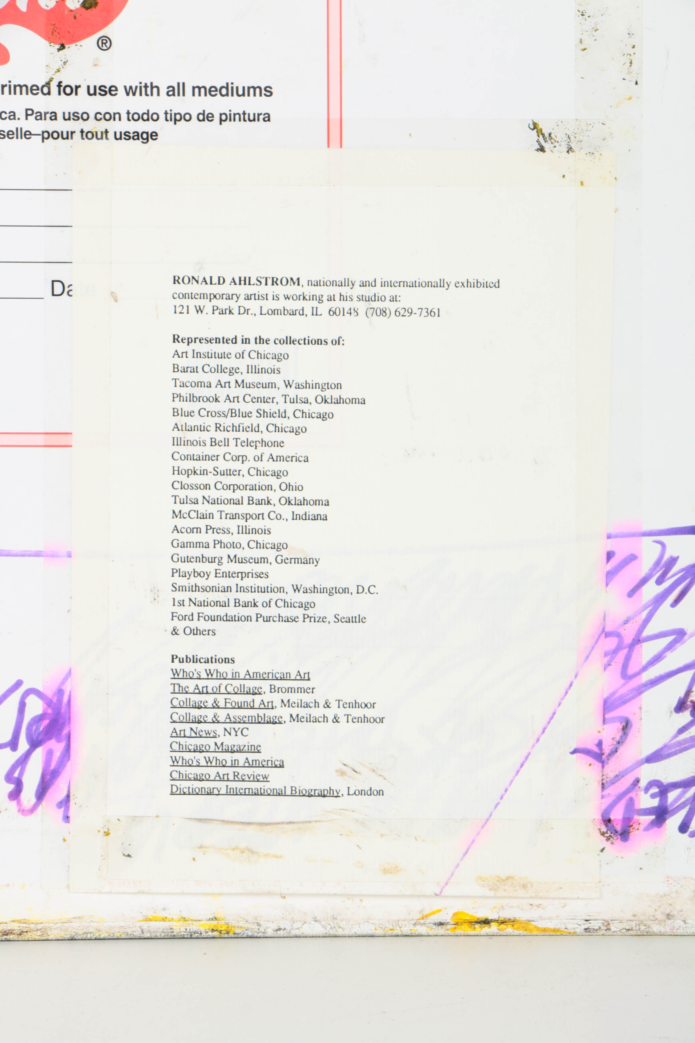 Assortment of Ronald Ahlström Mix Media Collage on Board