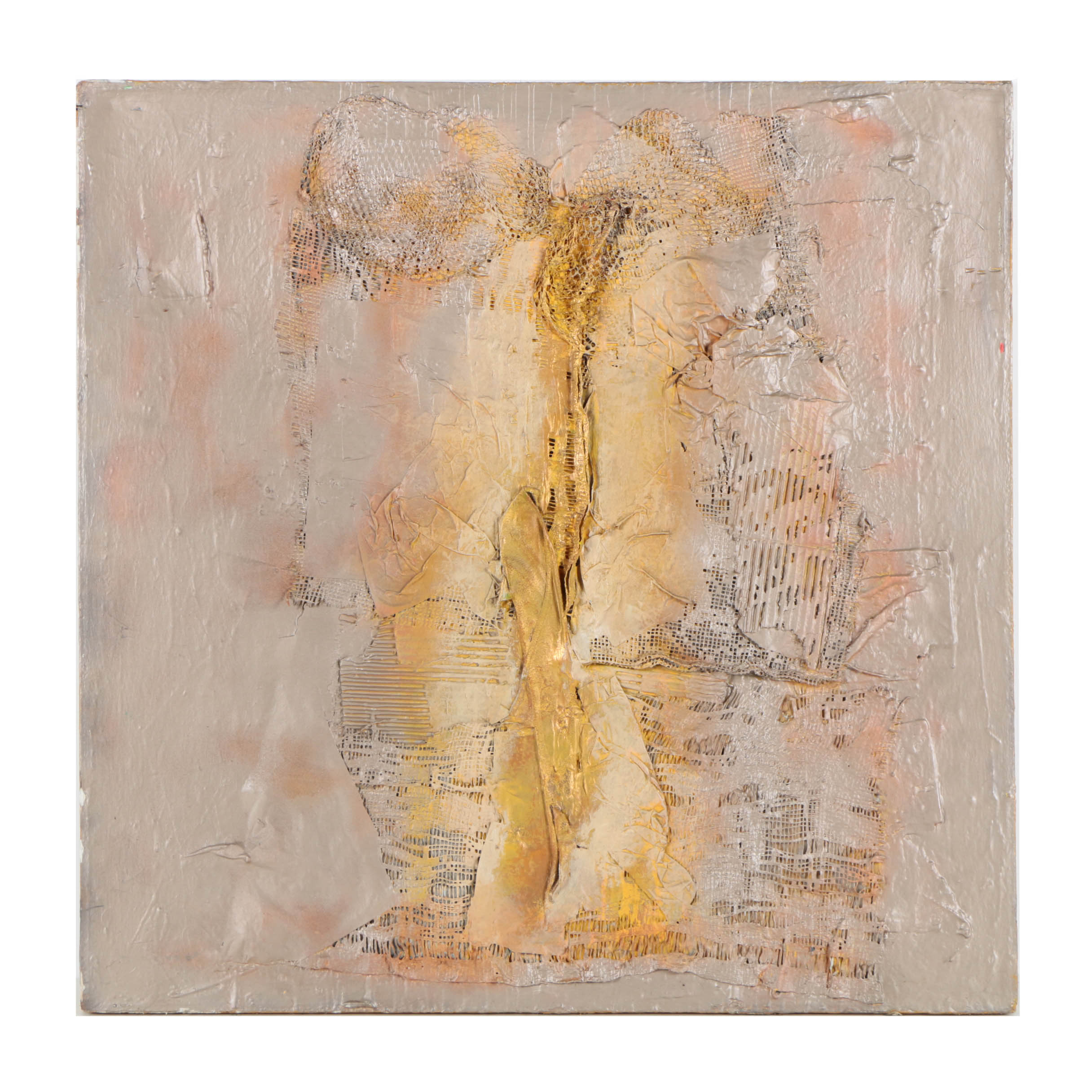 Ronald Ahlström Abstract Mixed Media Collage on Canvas Board "Untitled"