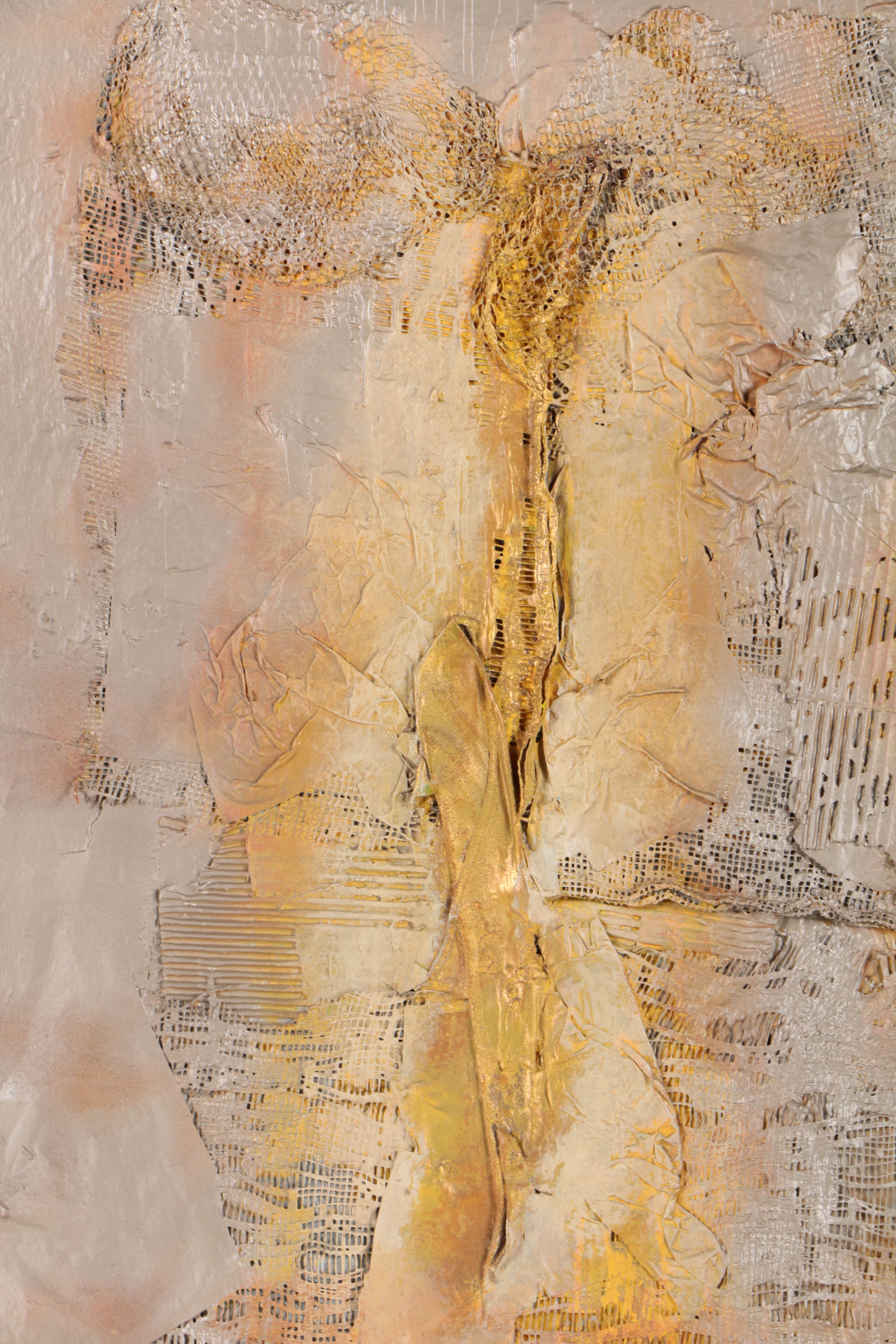 Ronald Ahlström Abstract Mixed Media Collage on Canvas Board "Untitled"