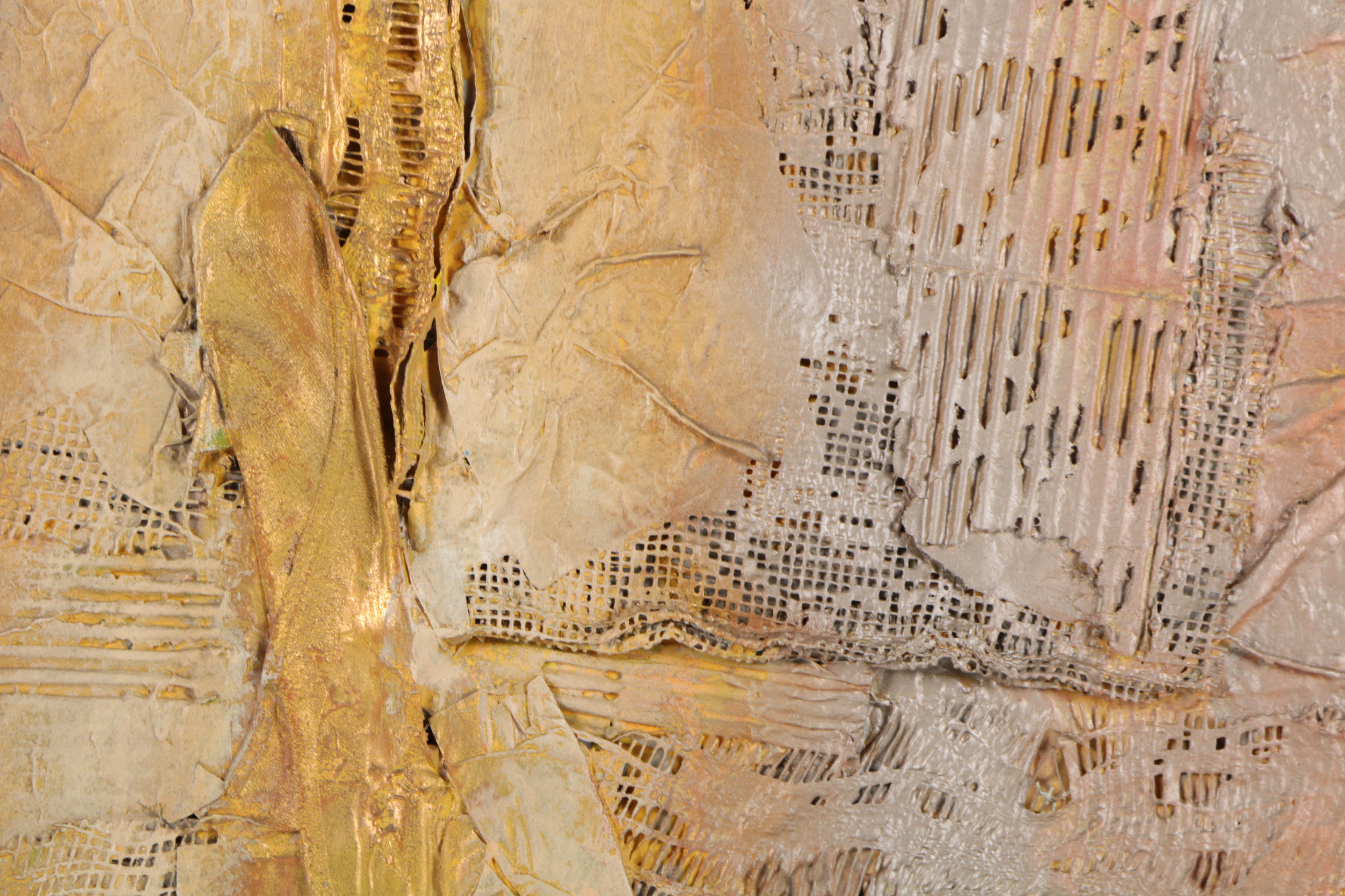 Ronald Ahlström Abstract Mixed Media Collage on Canvas Board "Untitled"