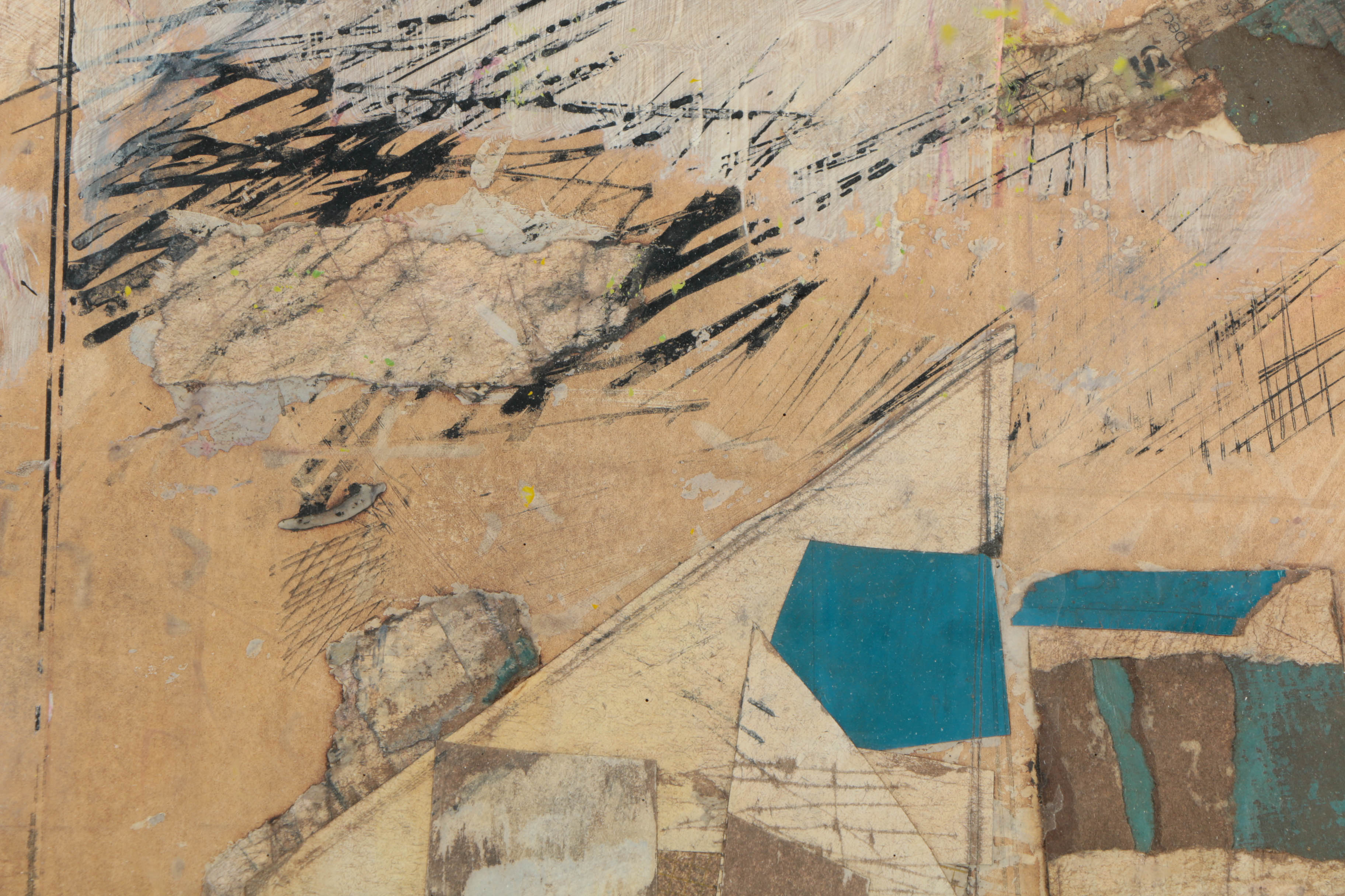 Ronald Ahlström Abstract Mixed Media Collage on Board