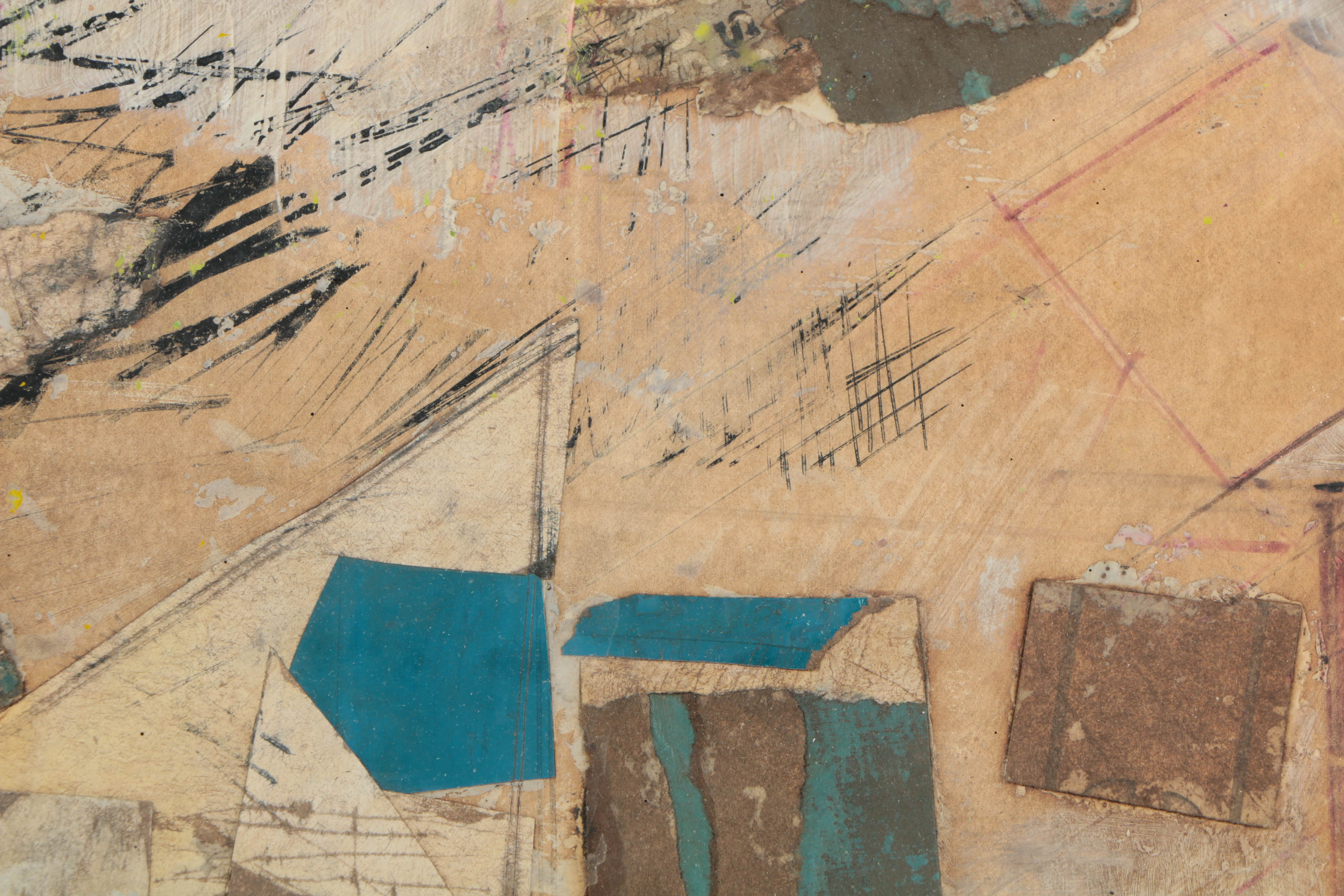 Ronald Ahlström Abstract Mixed Media Collage on Board