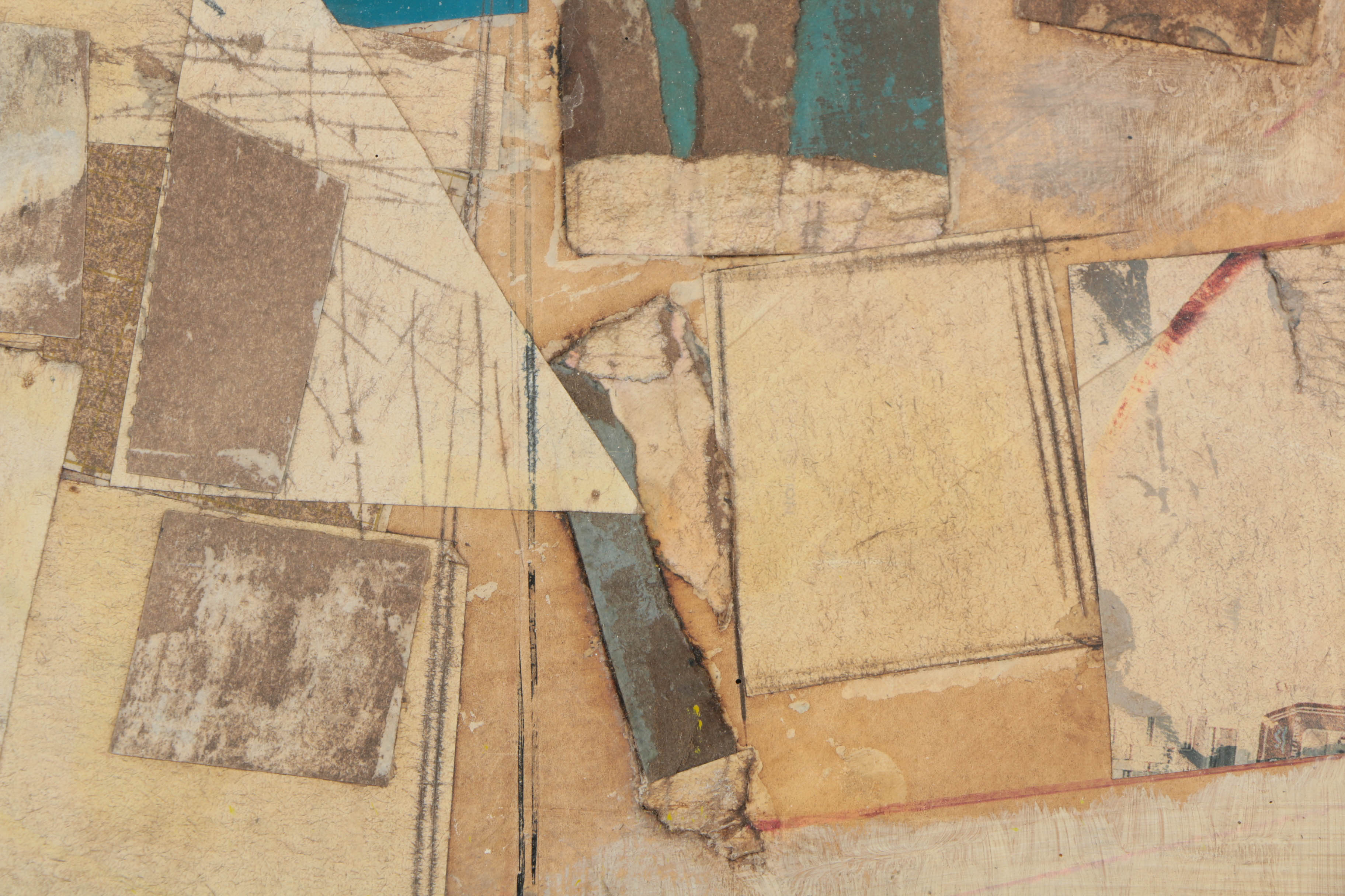 Ronald Ahlström Abstract Mixed Media Collage on Board