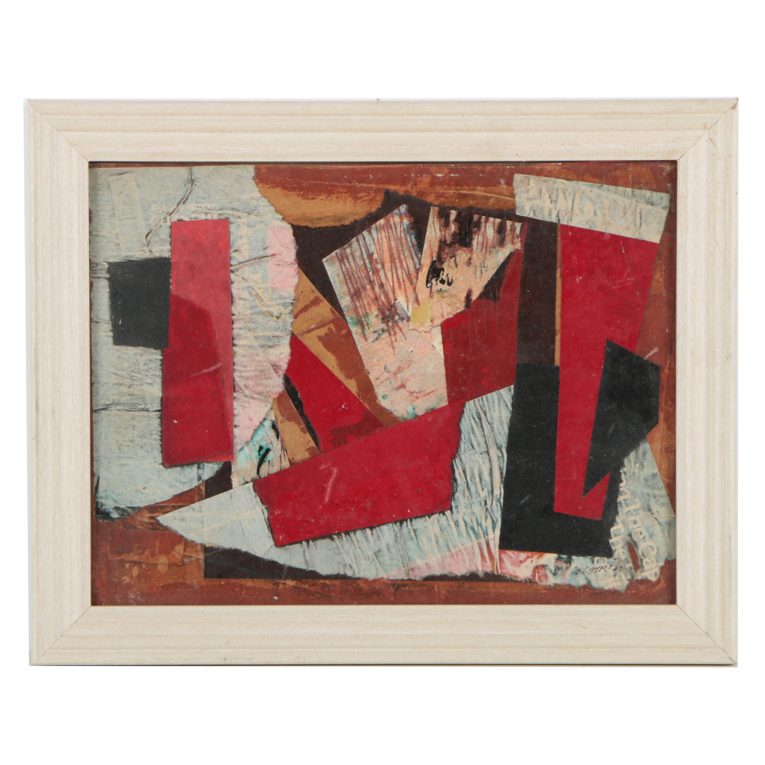 Ronald Ahlström Abstract Mixed Media Collage on Board