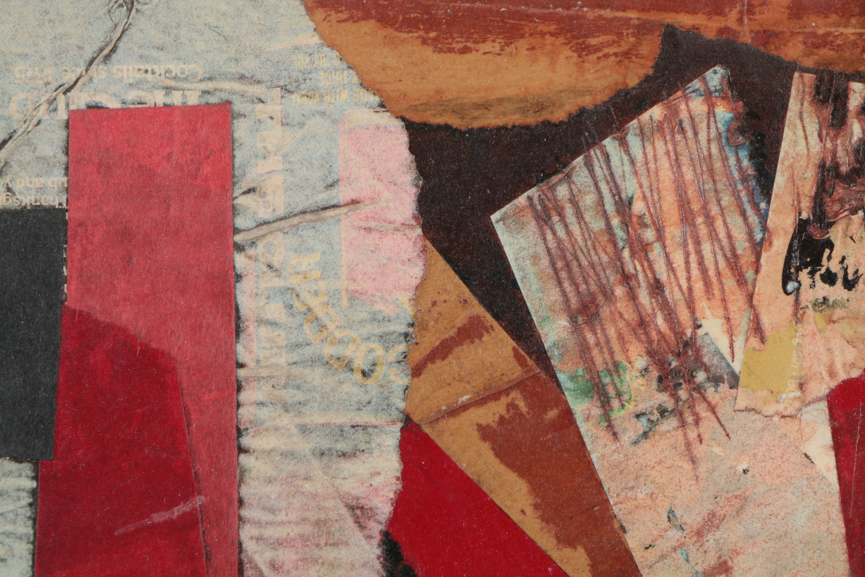 Ronald Ahlström Abstract Mixed Media Collage on Board