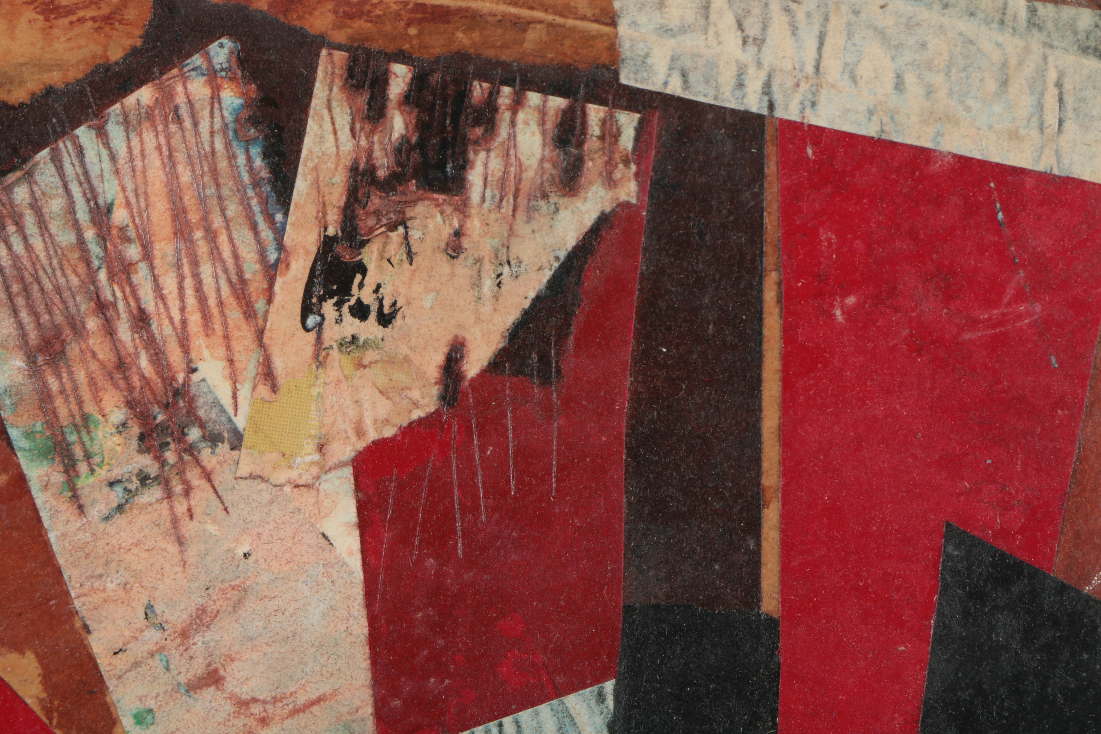 Ronald Ahlström Abstract Mixed Media Collage on Board