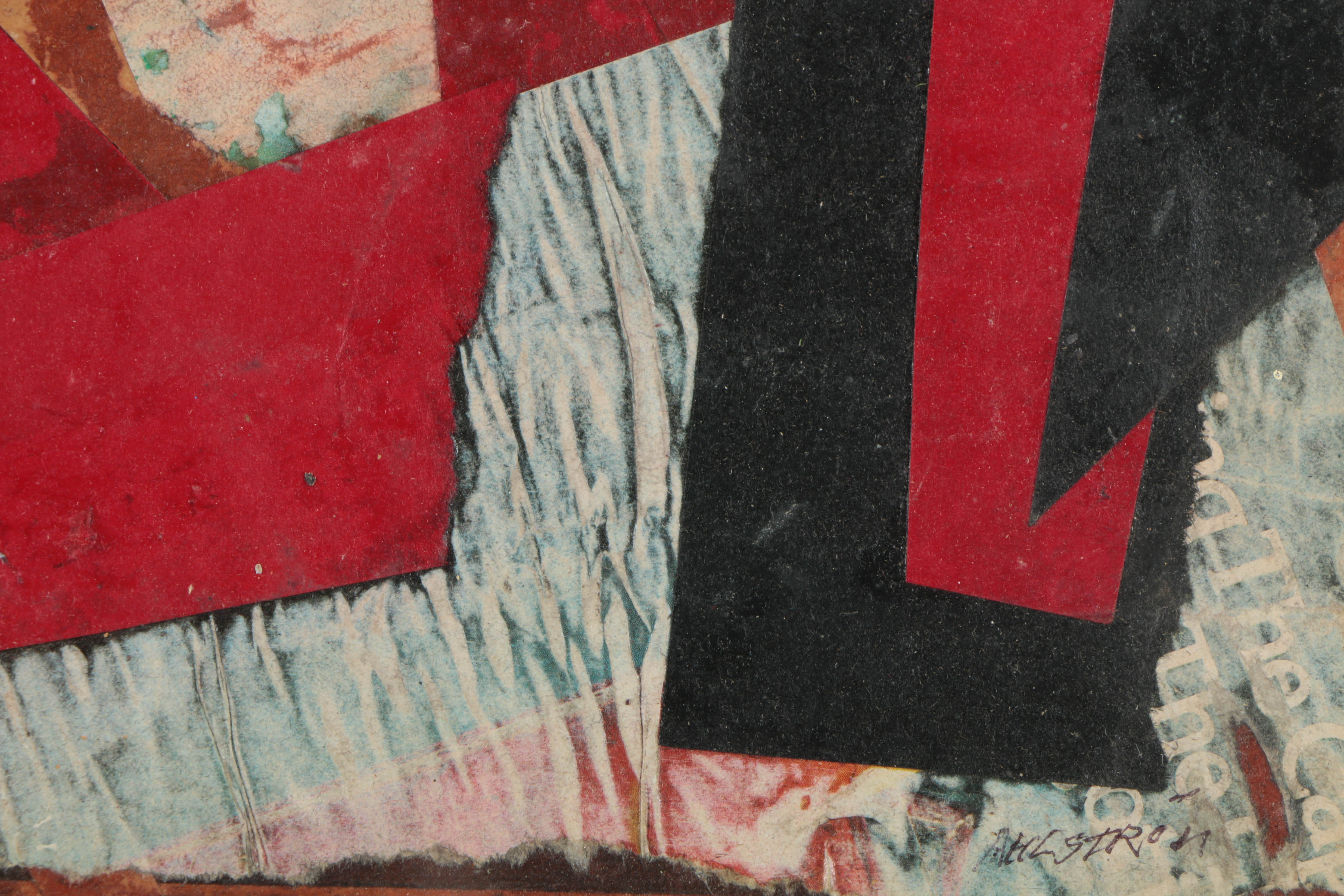 Ronald Ahlström Abstract Mixed Media Collage on Board