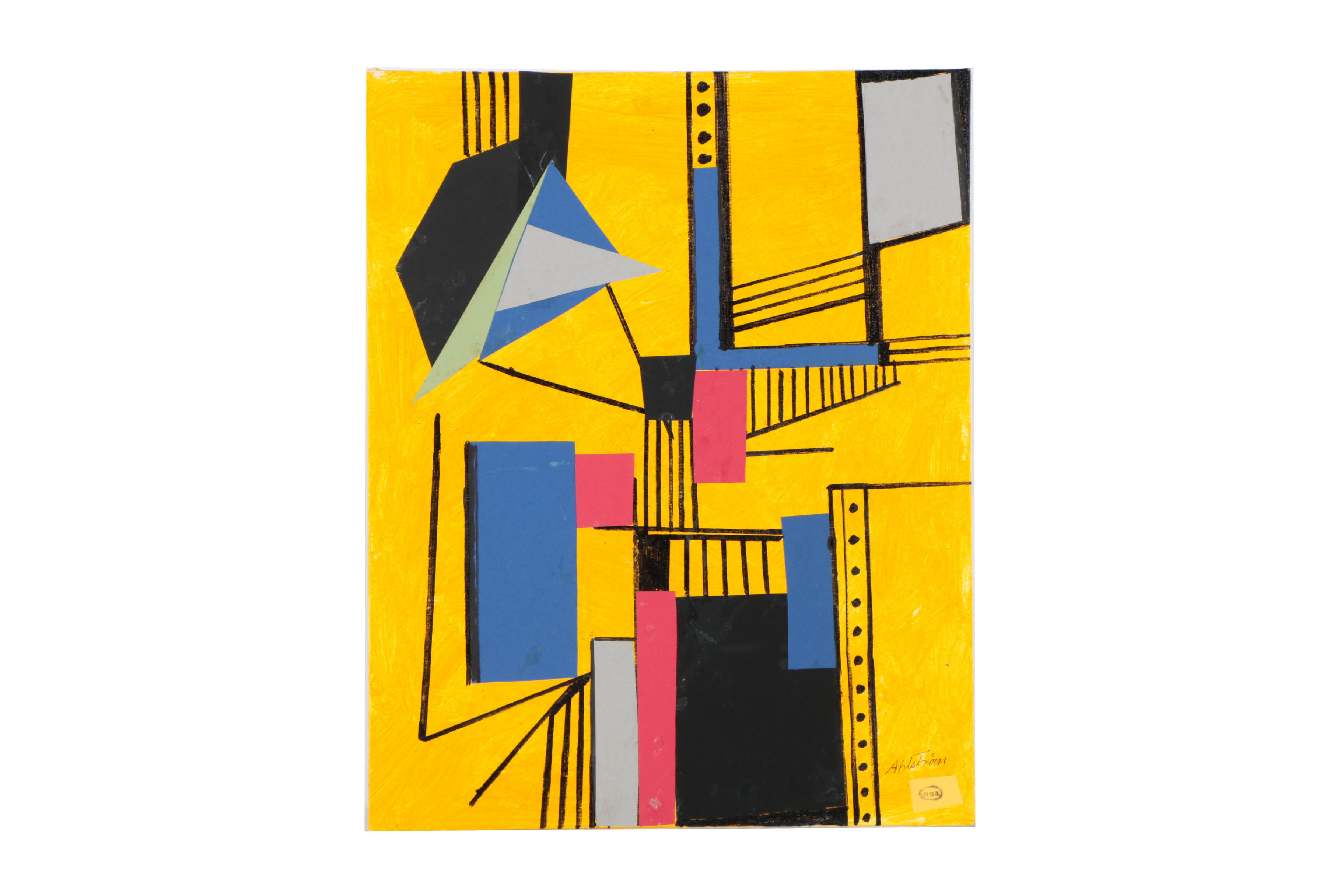 Assortment of Ronald Ahlström Abstract Mixed Media Compositions