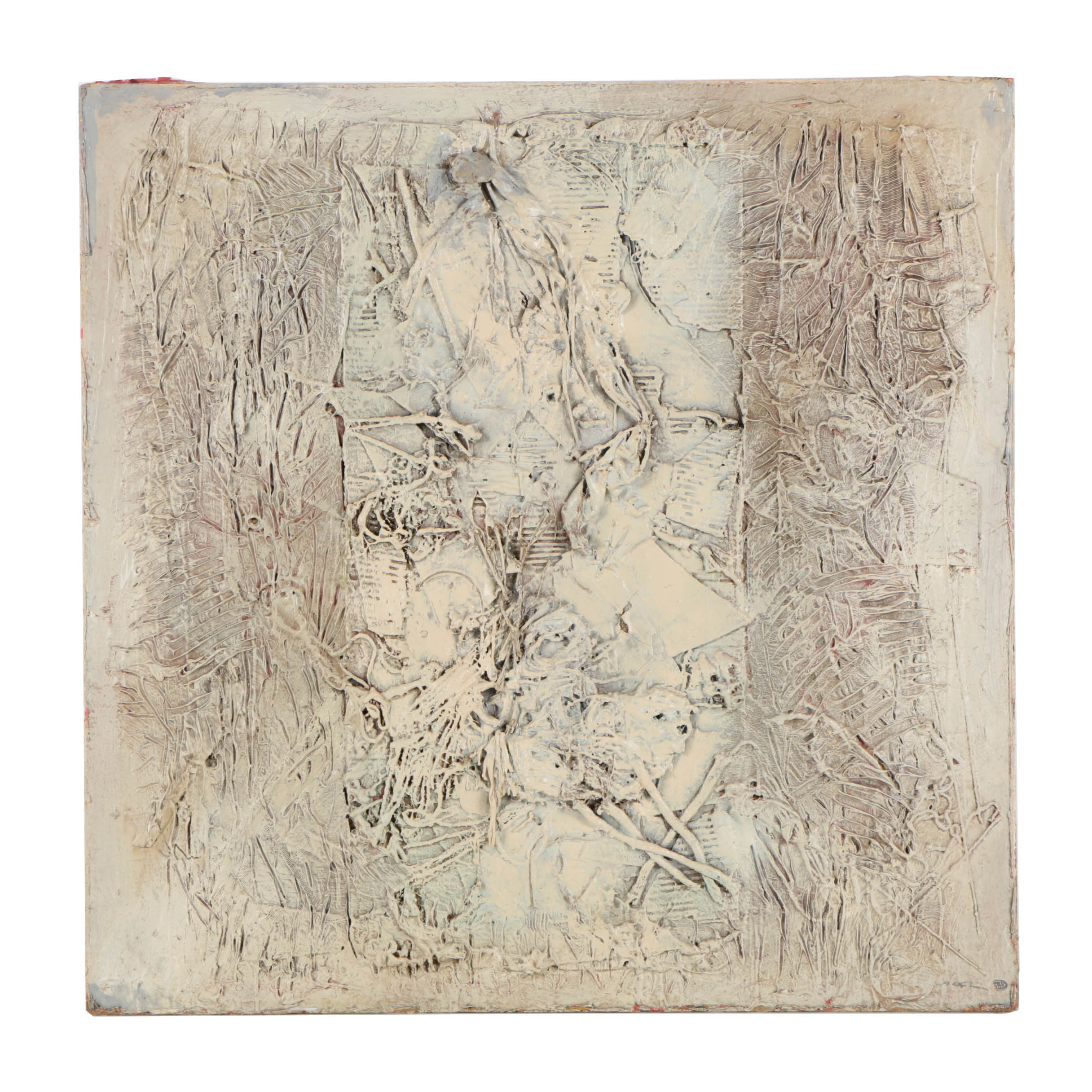 Ronald Ahlström Mixed Media Collage on Board "Untitled"