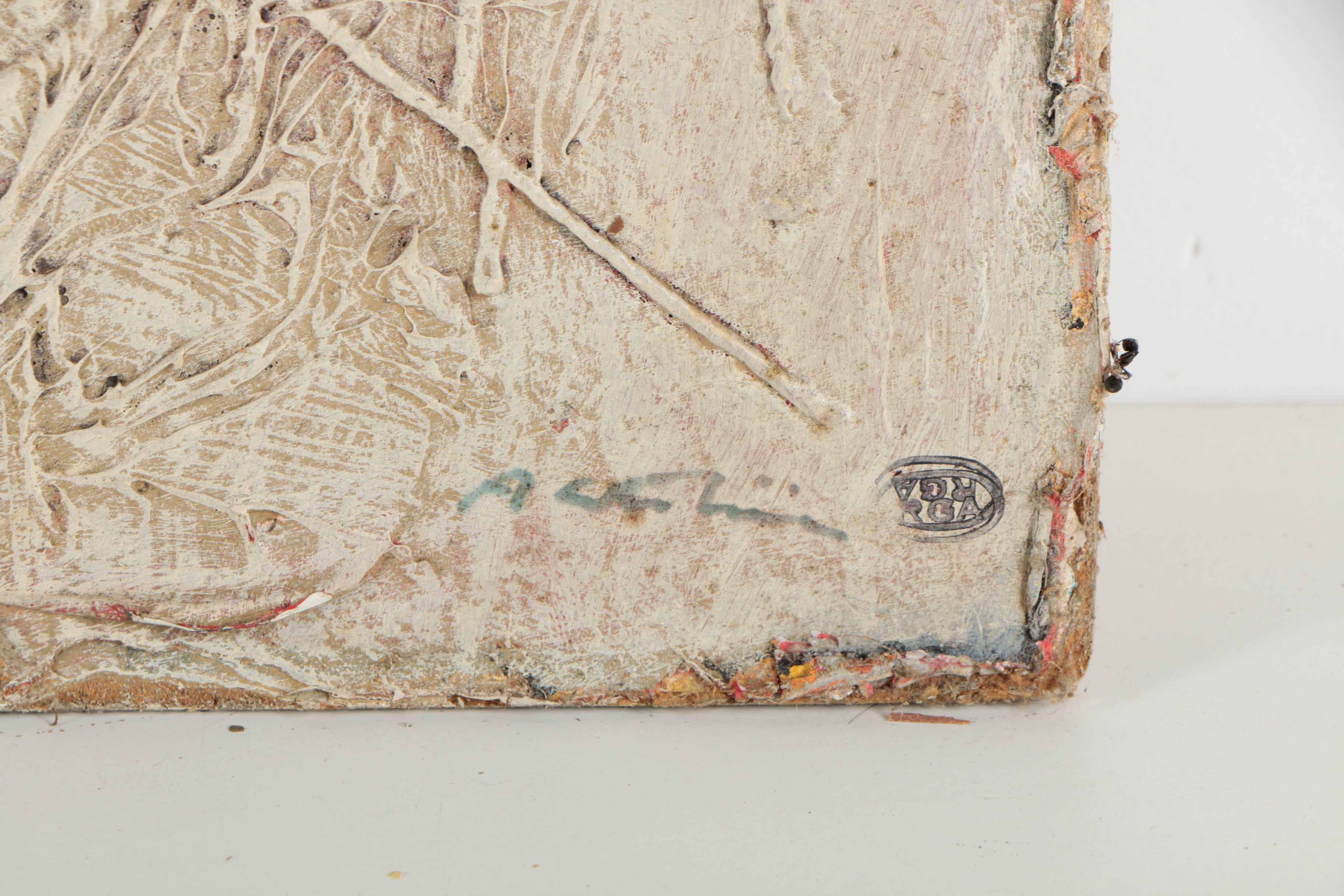 Ronald Ahlström Mixed Media Collage on Board "Untitled"