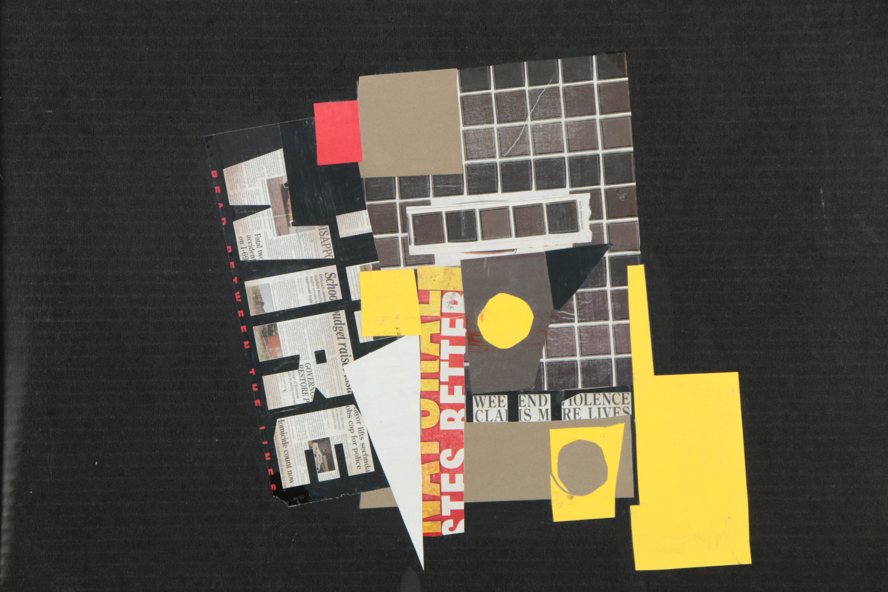 Ronald Ahlström Mixed Media Collage on Board "Untitled"