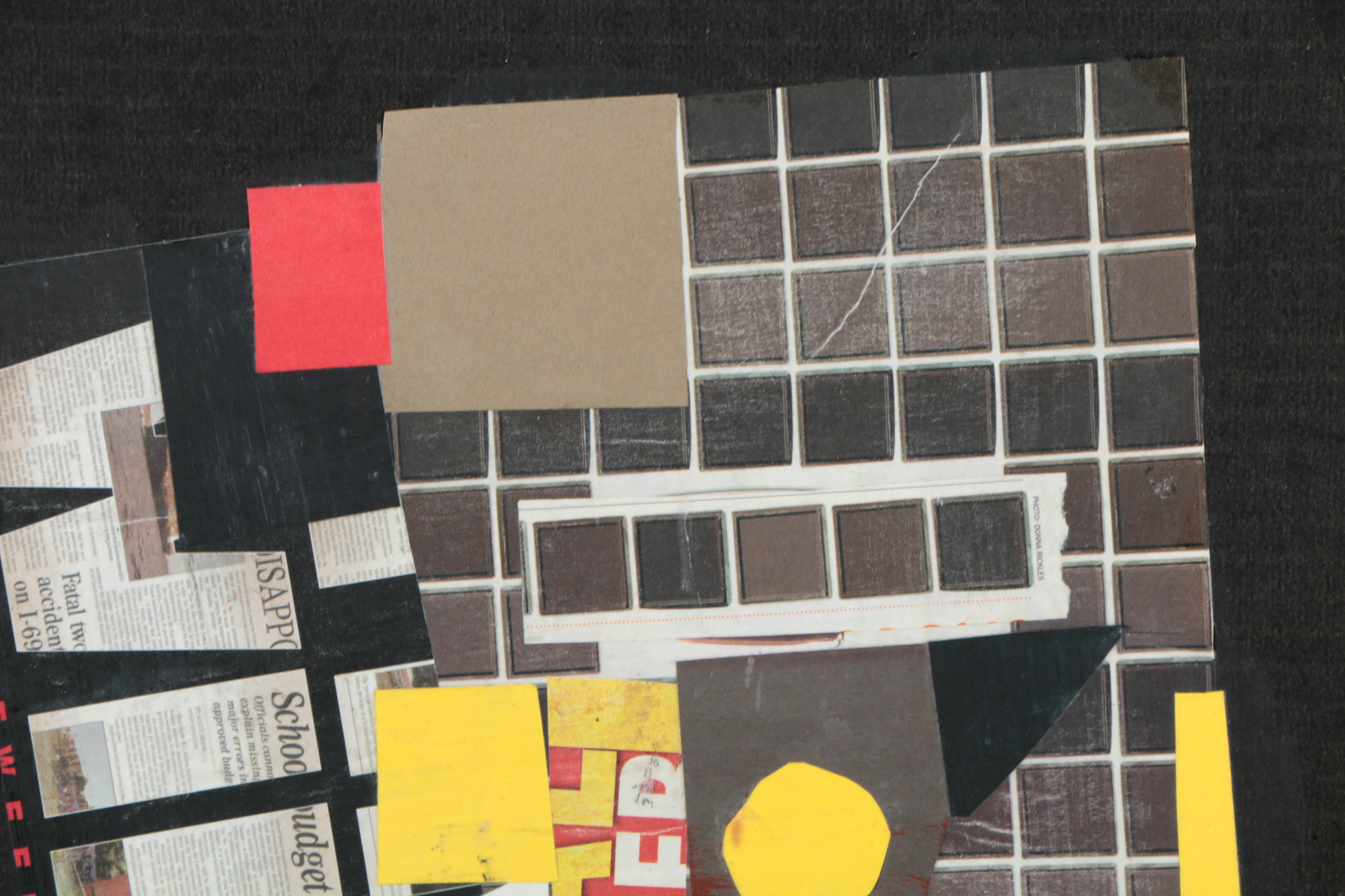 Ronald Ahlström Mixed Media Collage on Board "Untitled"