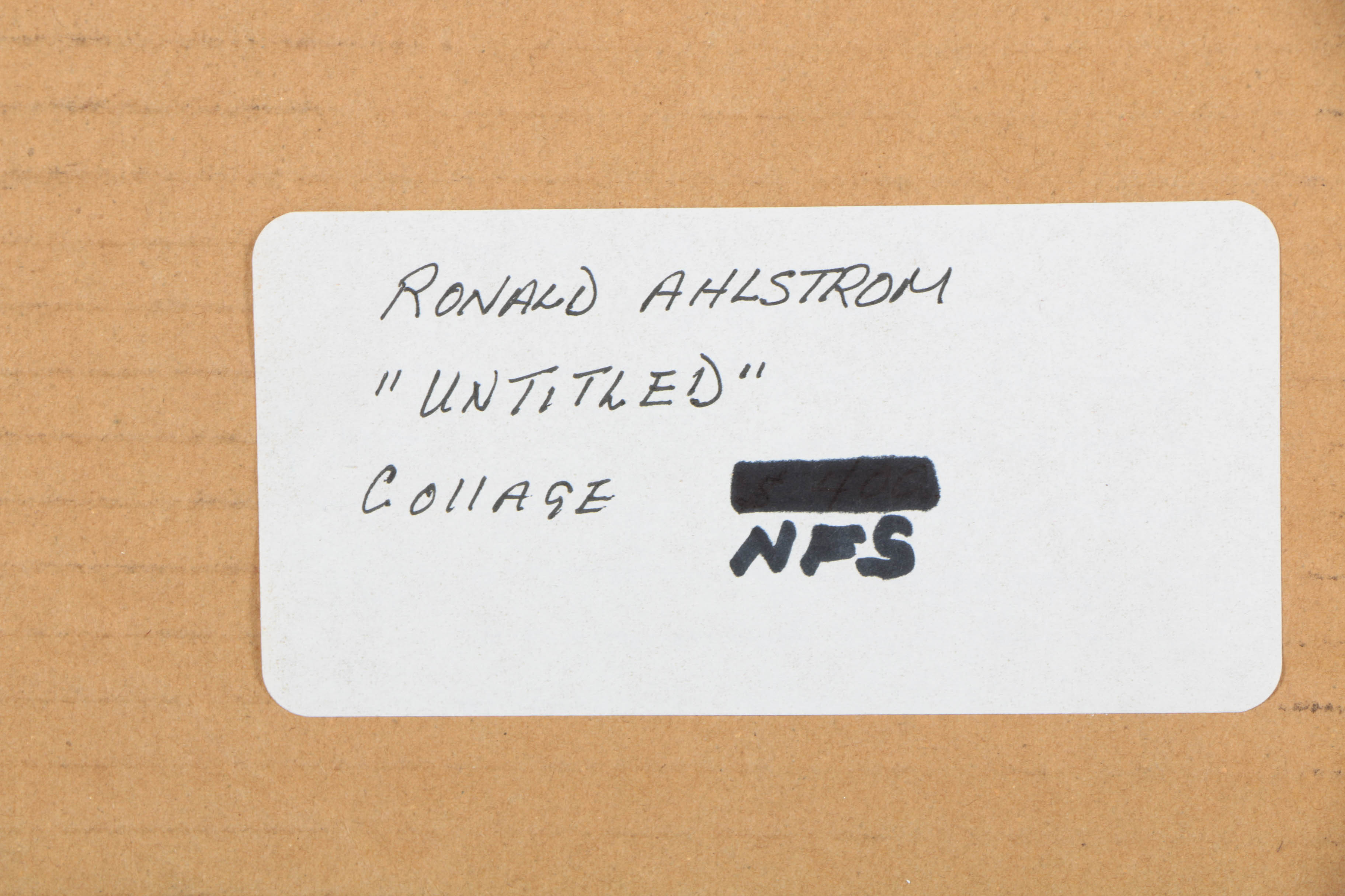 Ronald Ahlström Mixed Media Collage on Board "Untitled"