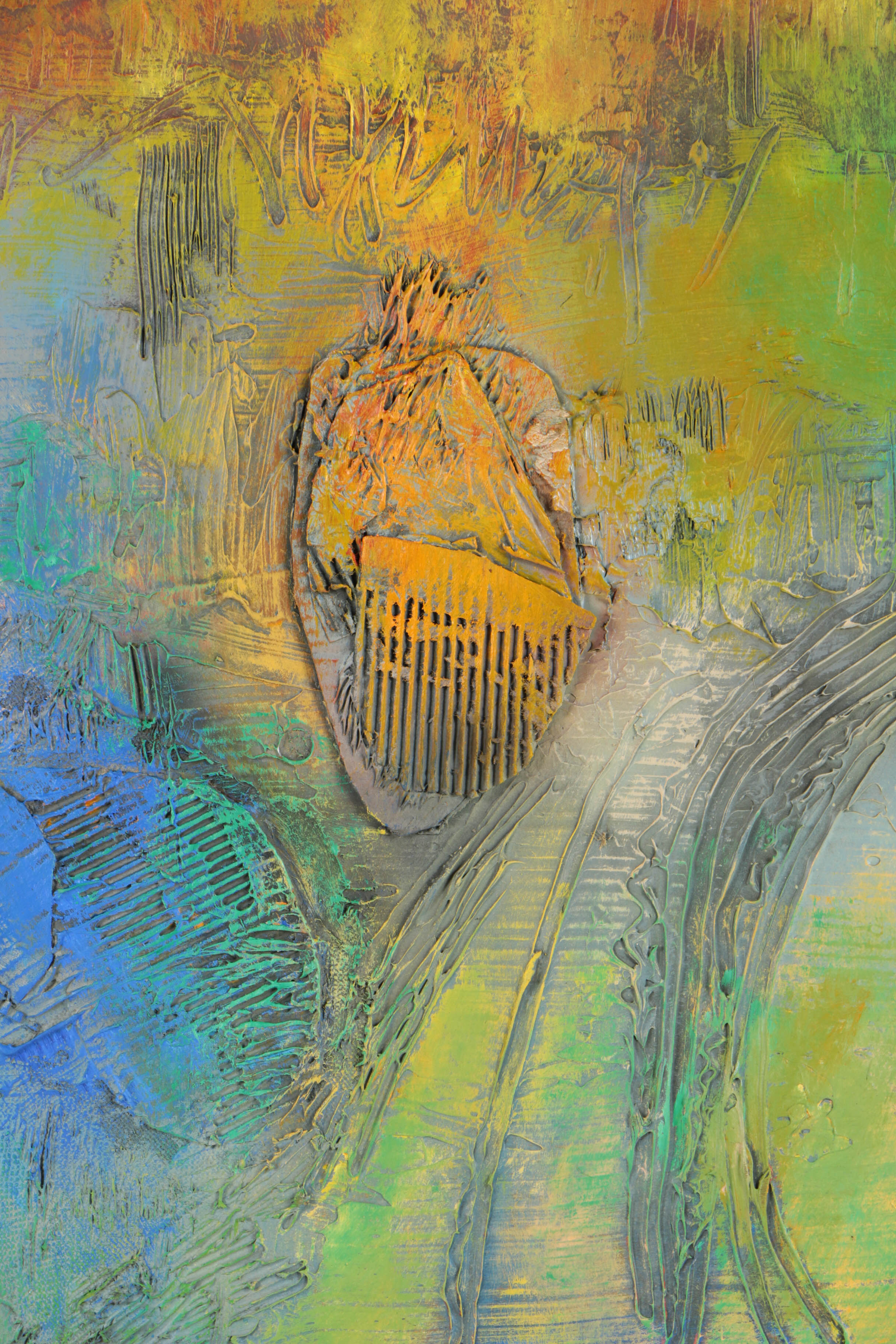 Ronald Ahlström Abstract Mixed Media Collage on Board "Untitled"