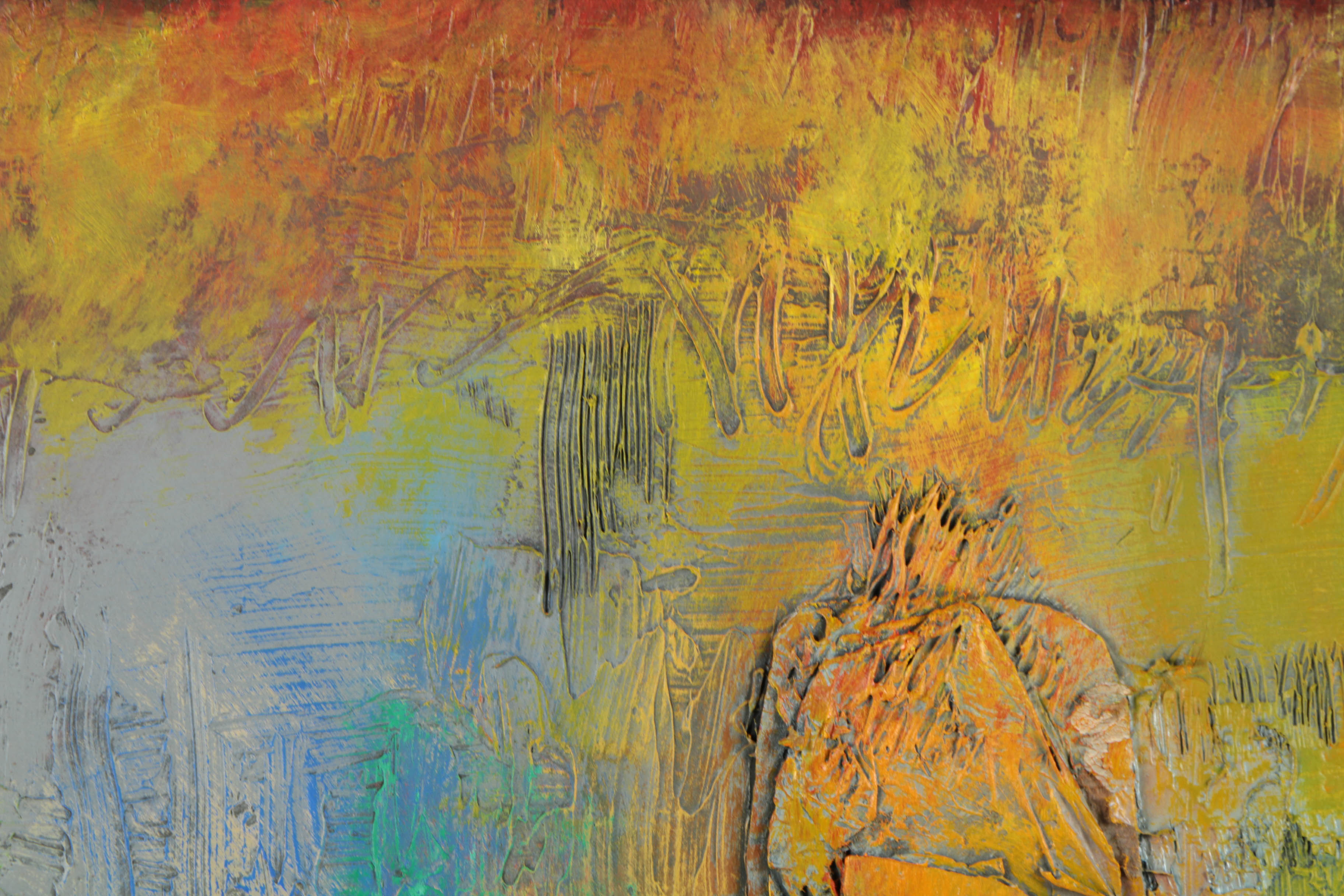 Ronald Ahlström Abstract Mixed Media Collage on Board "Untitled"