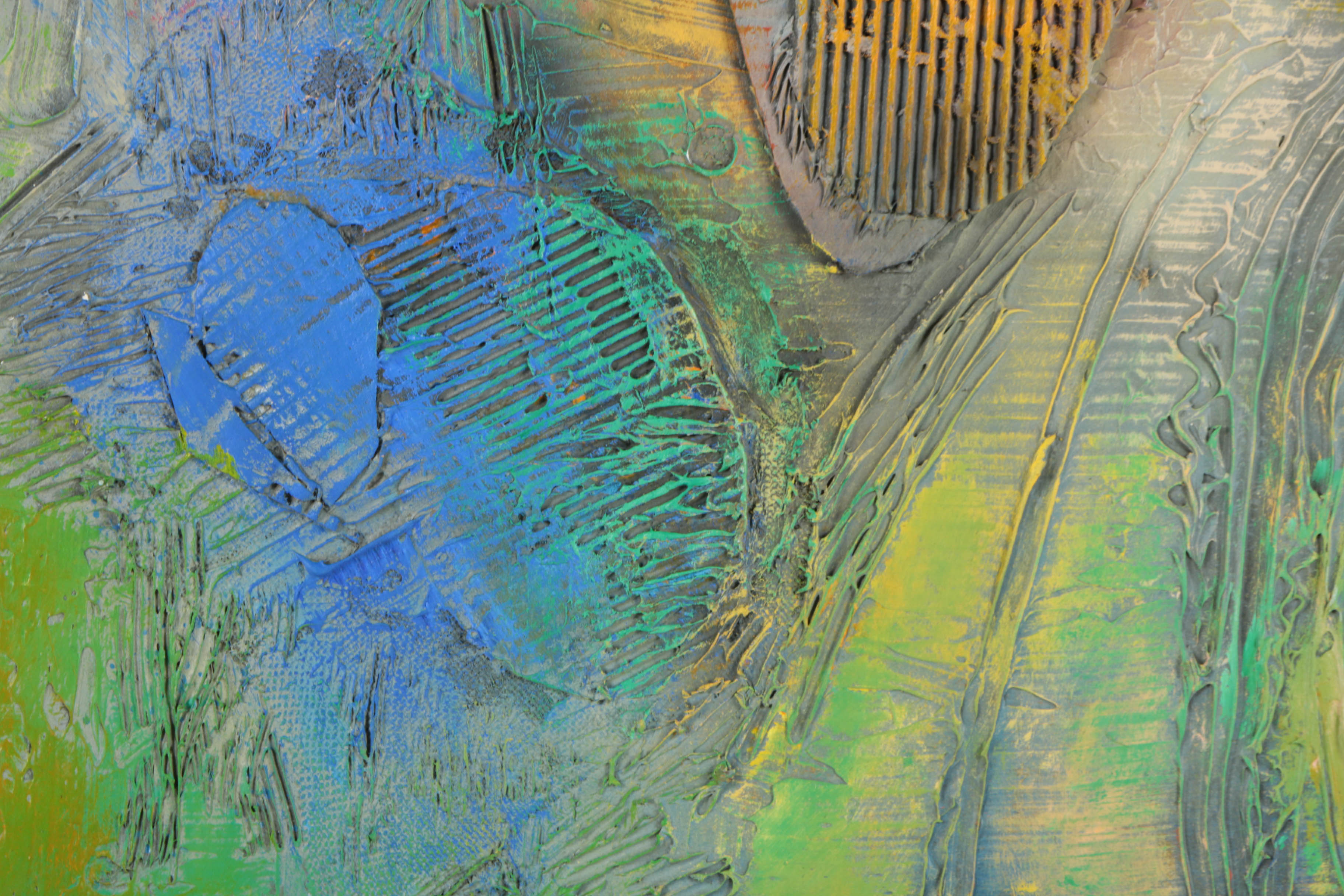 Ronald Ahlström Abstract Mixed Media Collage on Board "Untitled"