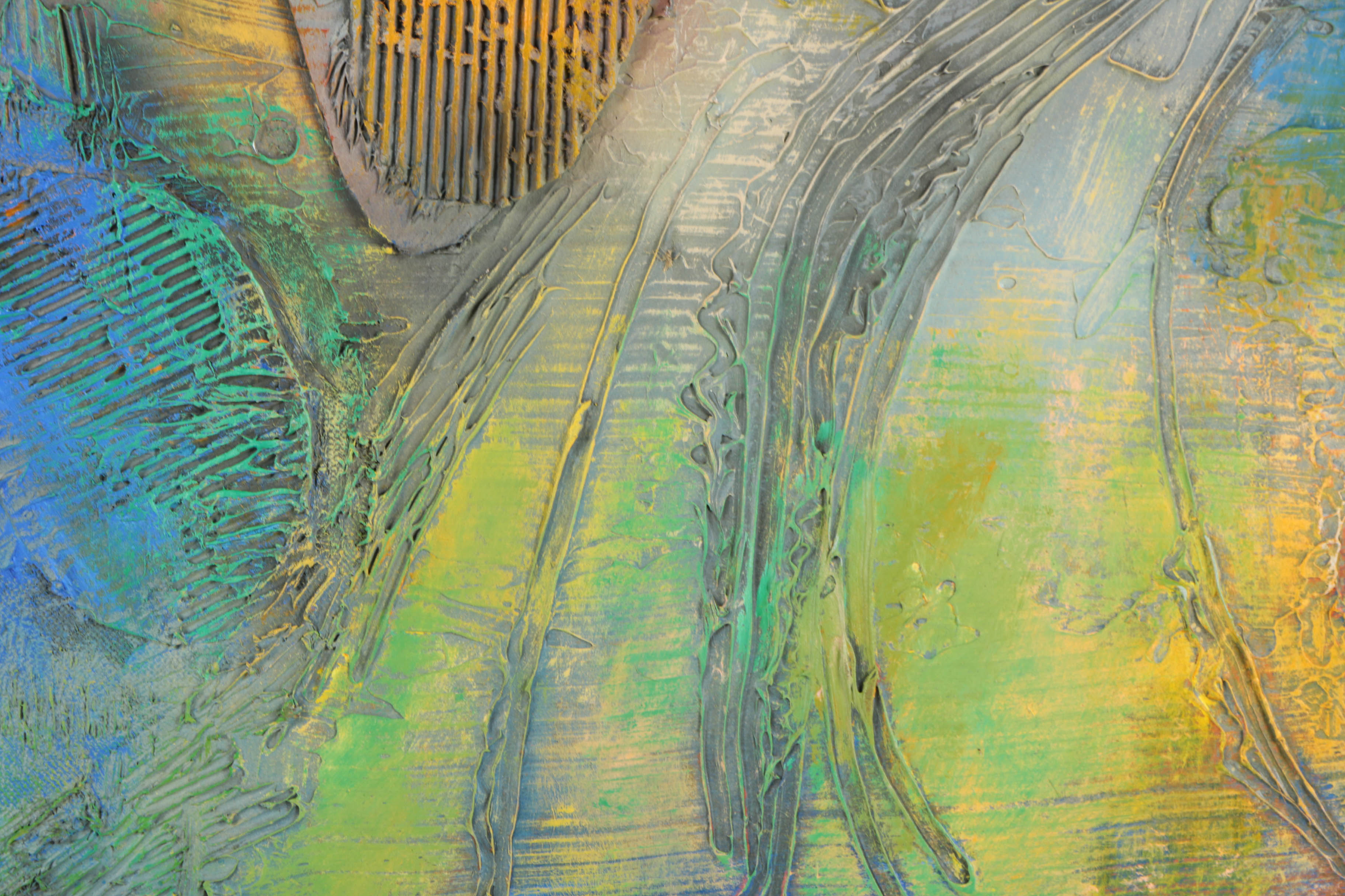 Ronald Ahlström Abstract Mixed Media Collage on Board "Untitled"