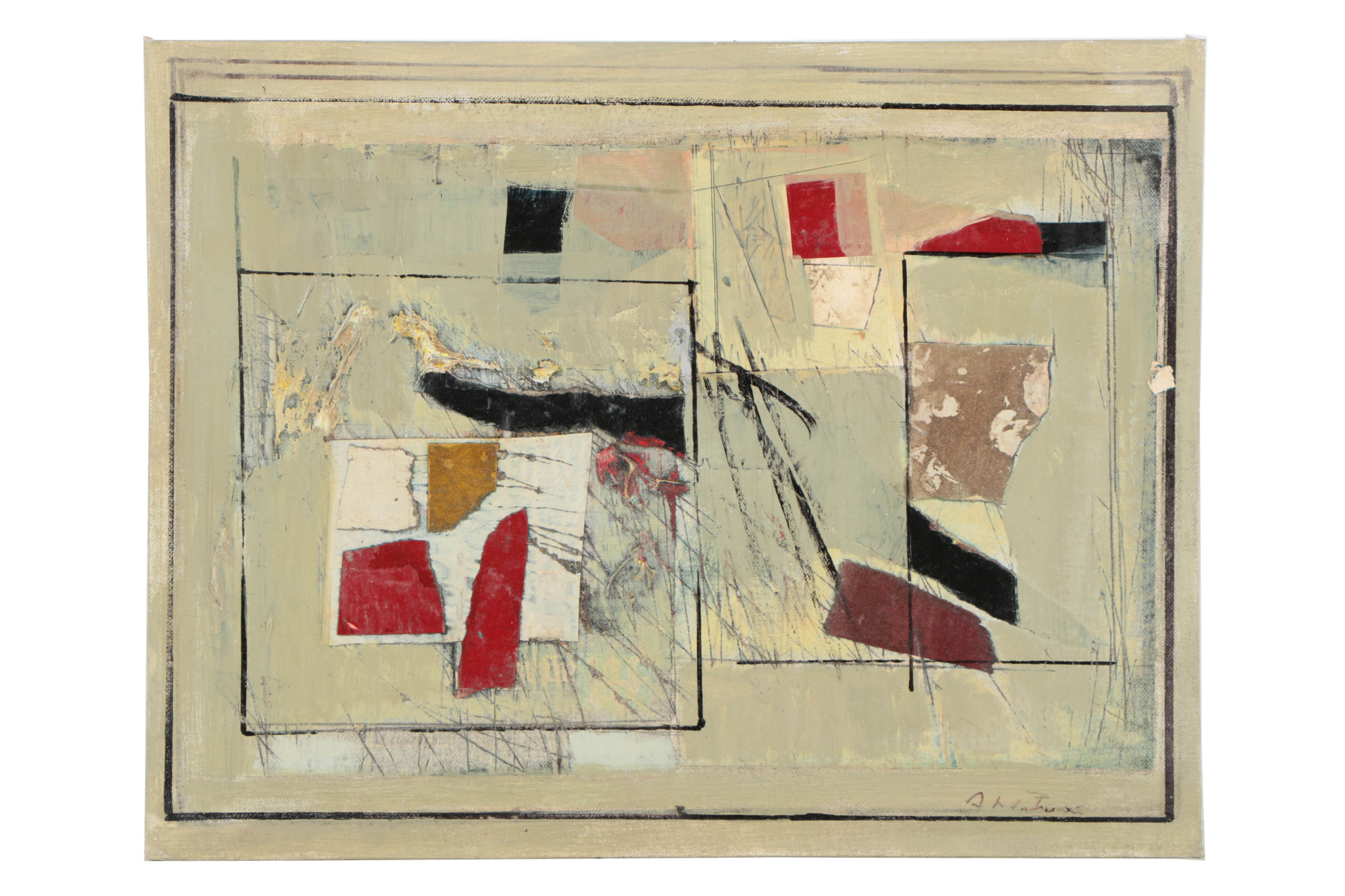 Collection of Ronald Ahlström Abstract Mixed Media Compositions on Canvas Boards