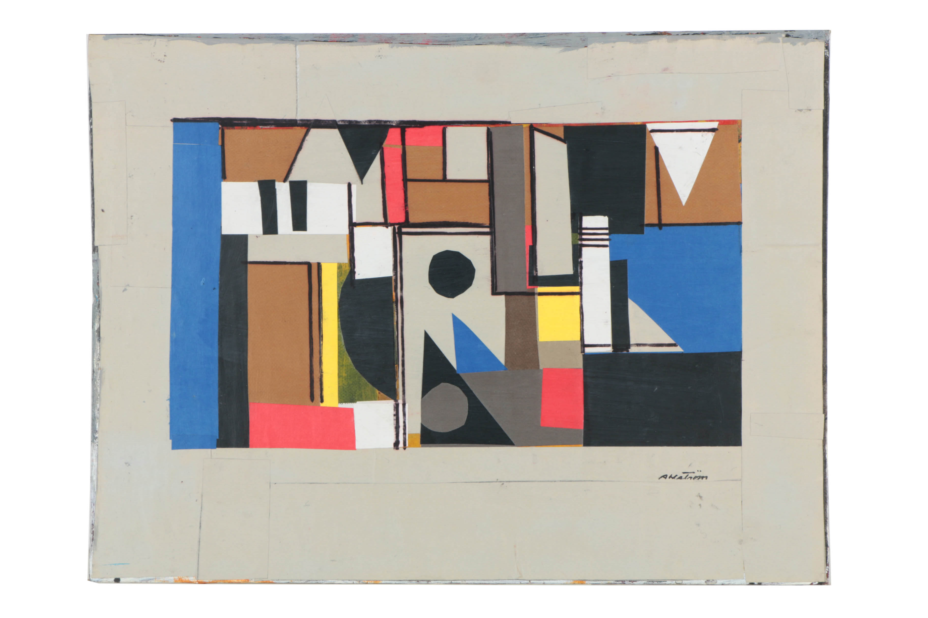 Collection of Ronald Ahlström Abstract Compositions on Canvas Boards