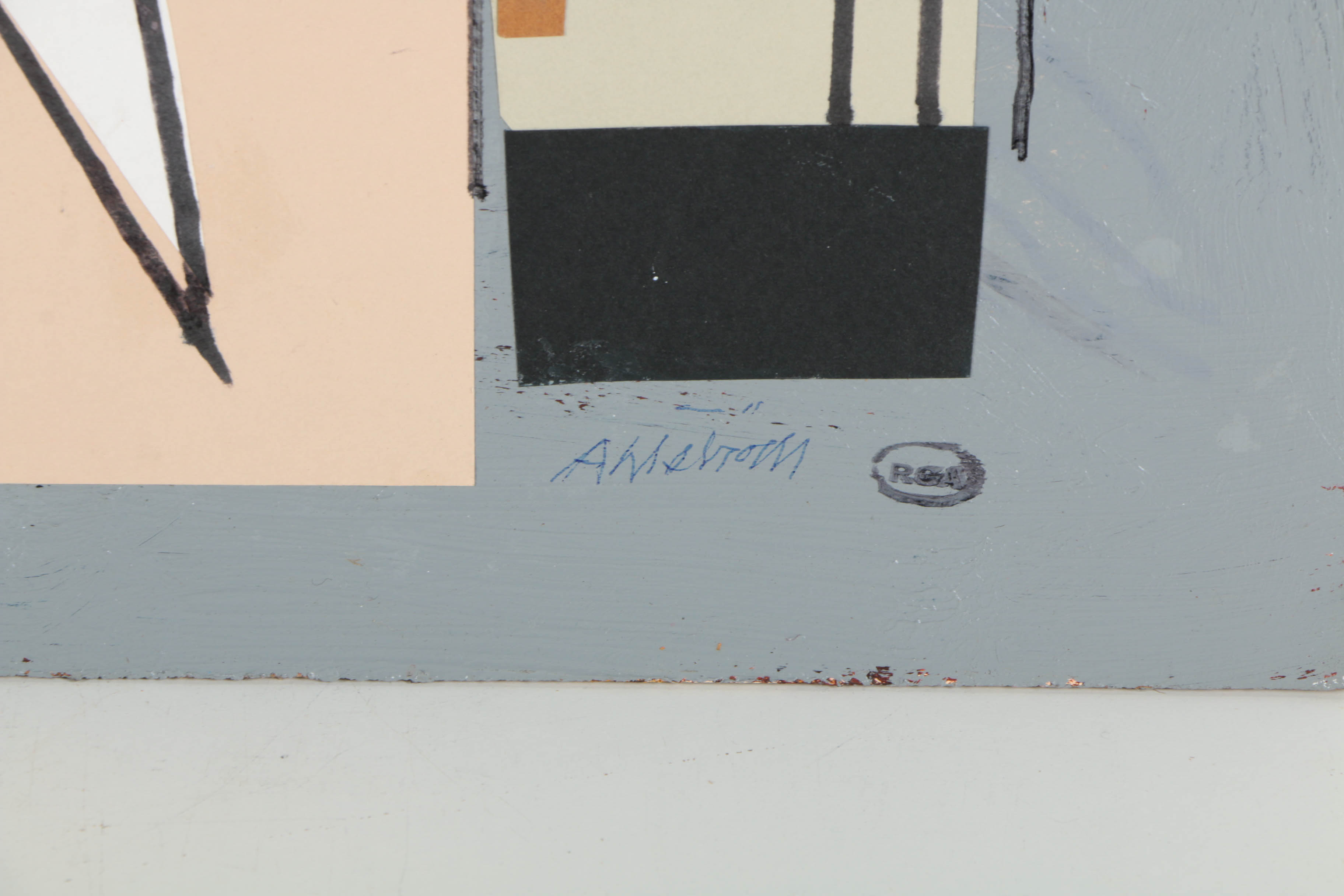 Pair of Ronald Ahlström Mixed Media Collage on Board