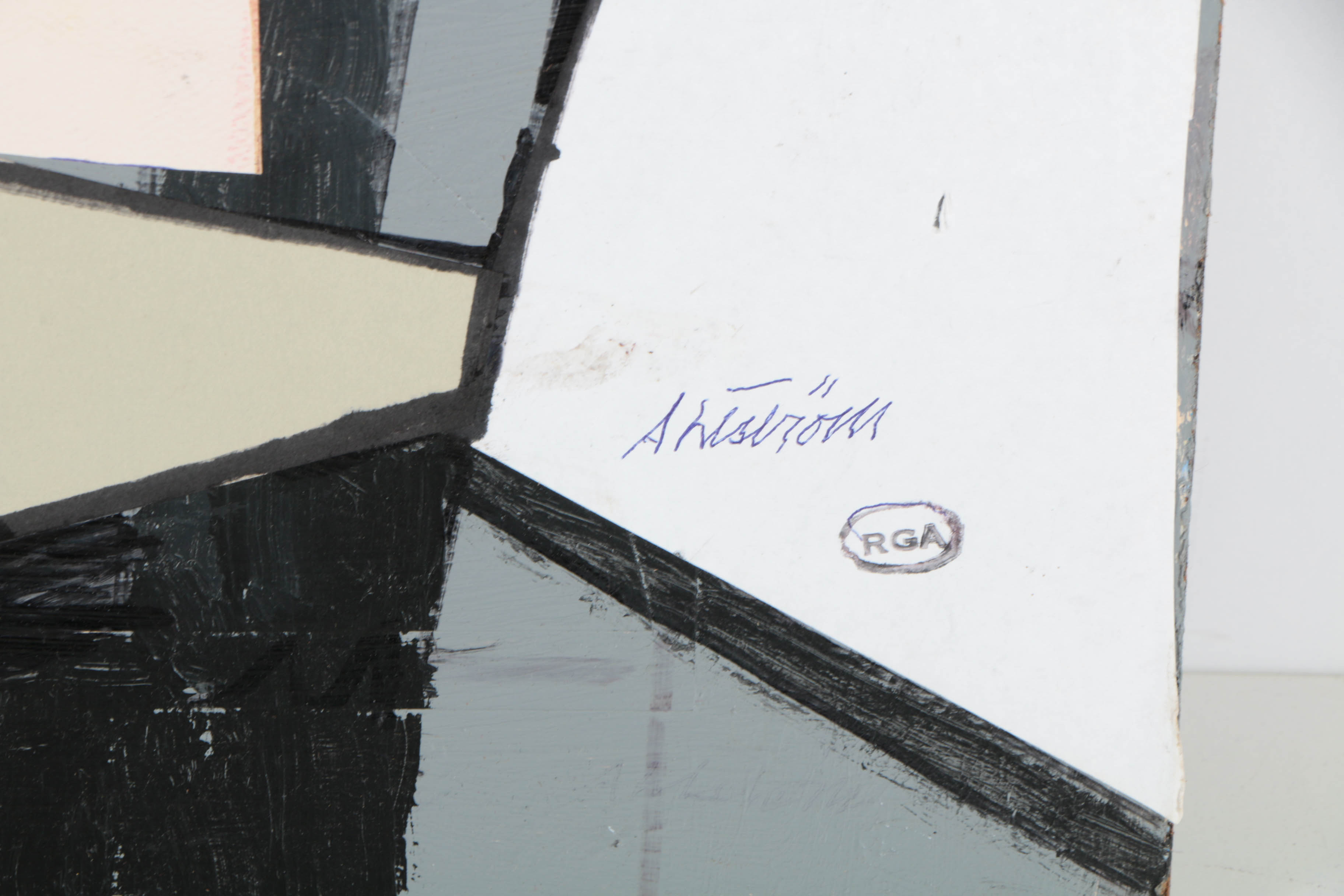 Pair of Ronald Ahlström Mixed Media Collage on Board