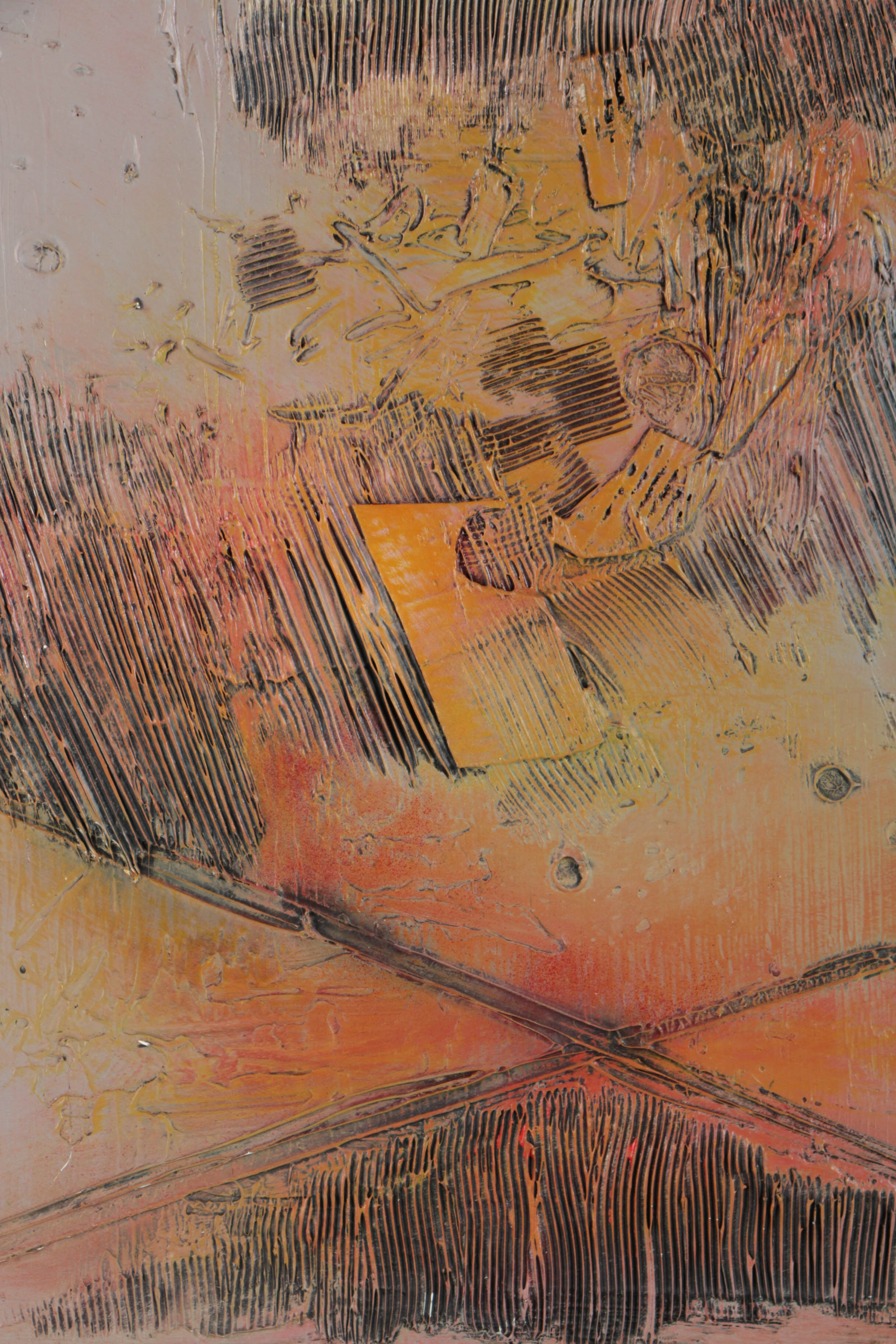 Ronald Ahlström Mixed Media Collage on Board "Untitled"