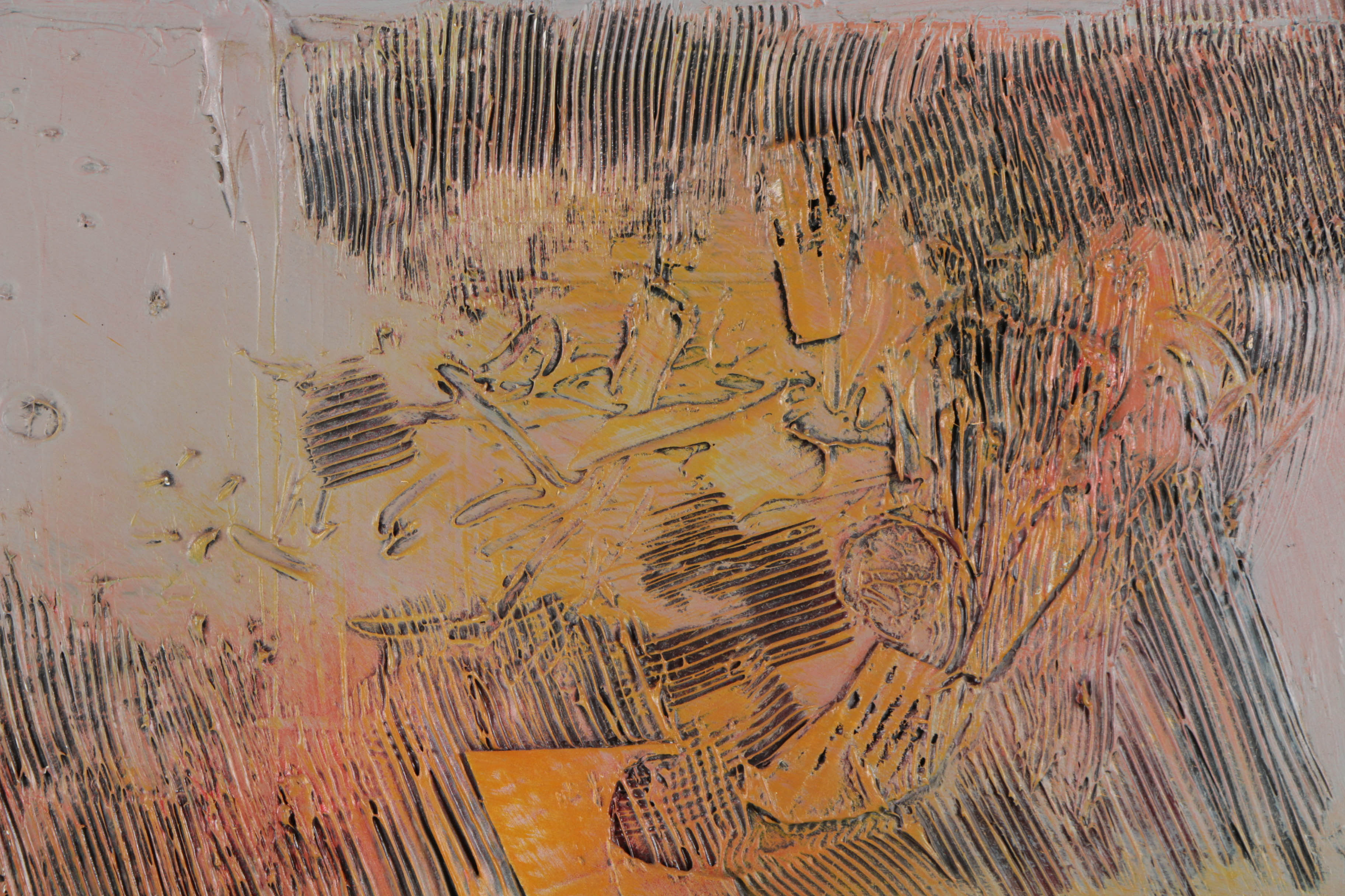 Ronald Ahlström Mixed Media Collage on Board "Untitled"