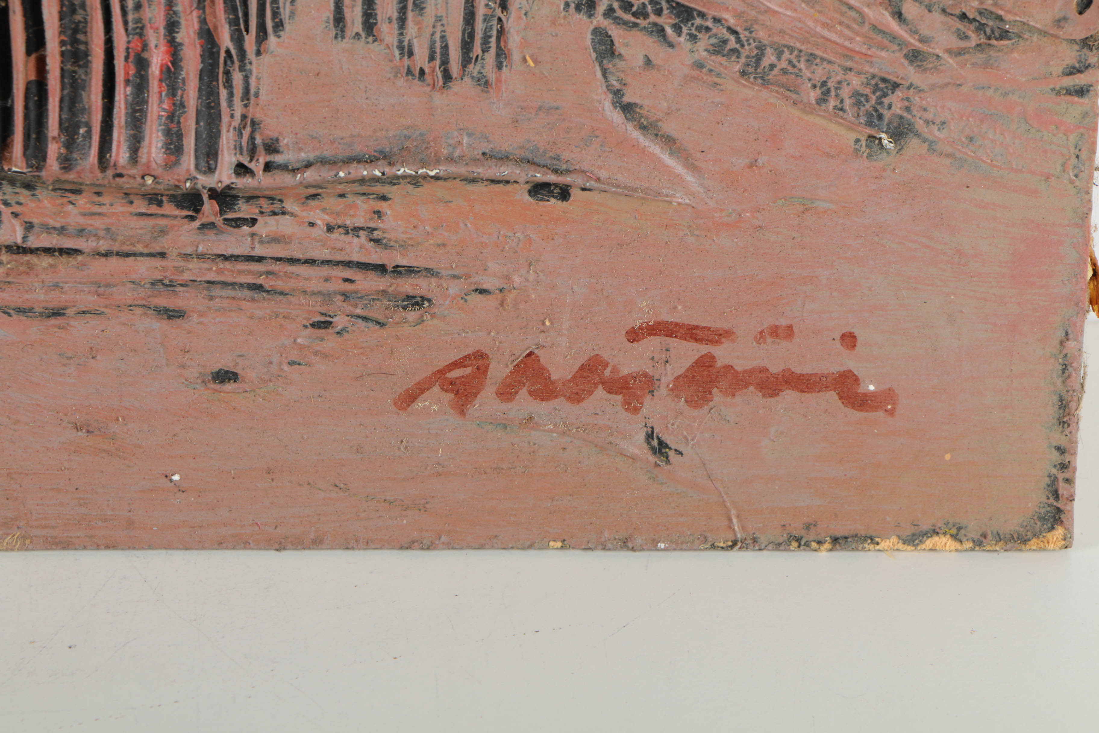 Ronald Ahlström Mixed Media Collage on Board "Untitled"