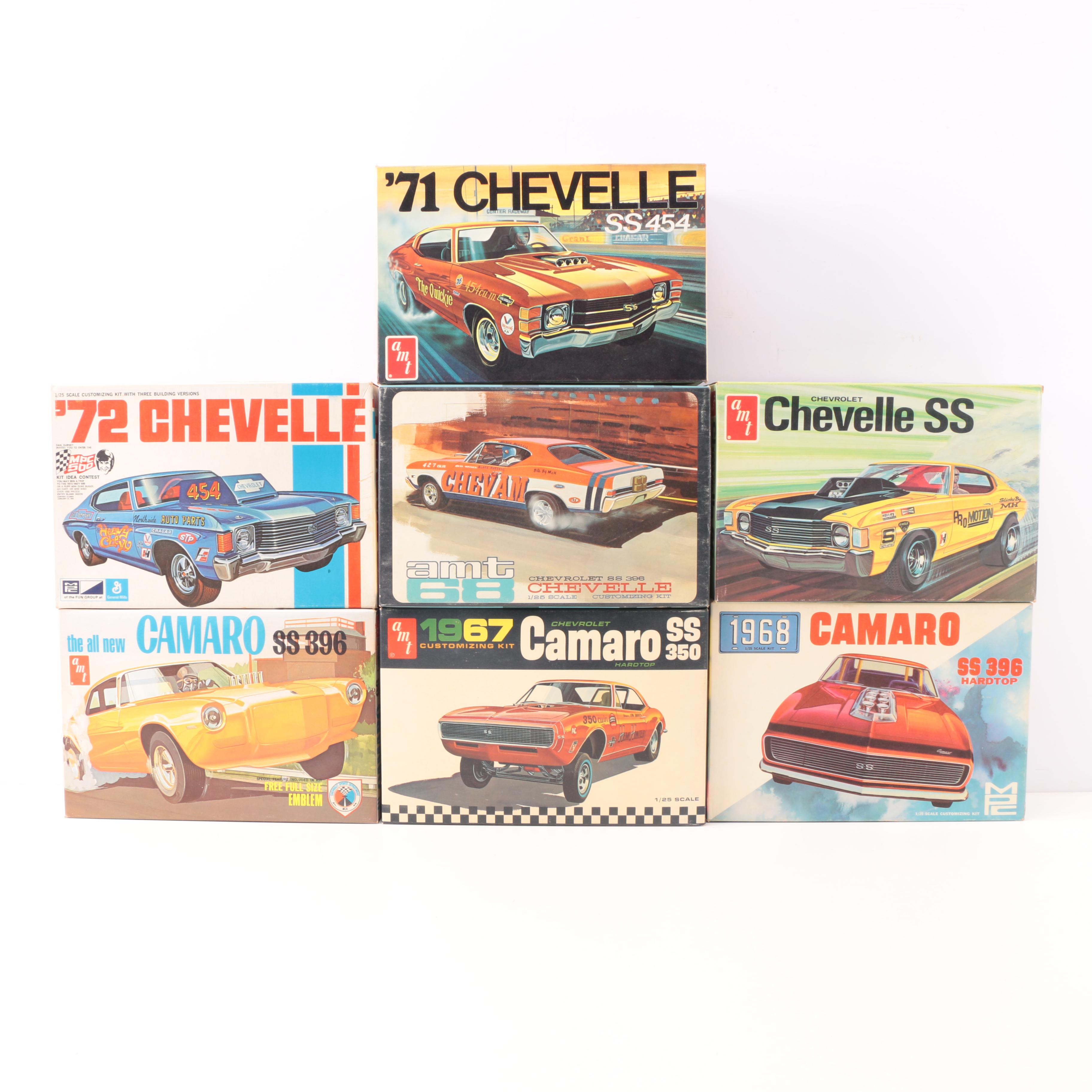 Seven 1970s Chevy Model Kits