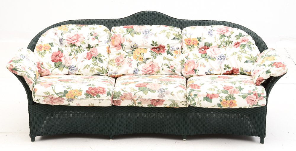 Set of Green Wicker Furniture