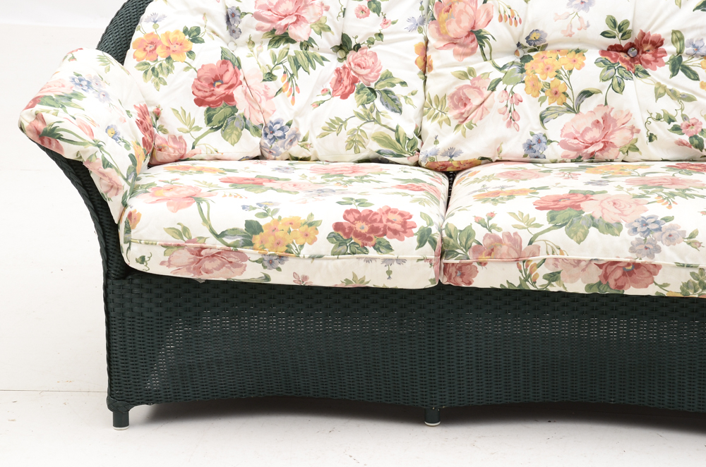 Set of Green Wicker Furniture