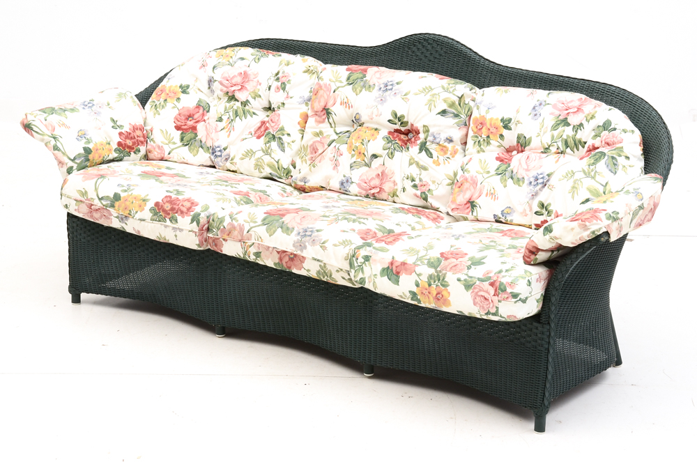 Set of Green Wicker Furniture