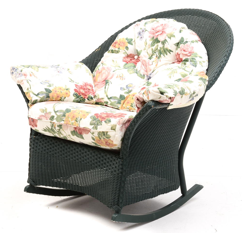 Set of Green Wicker Furniture