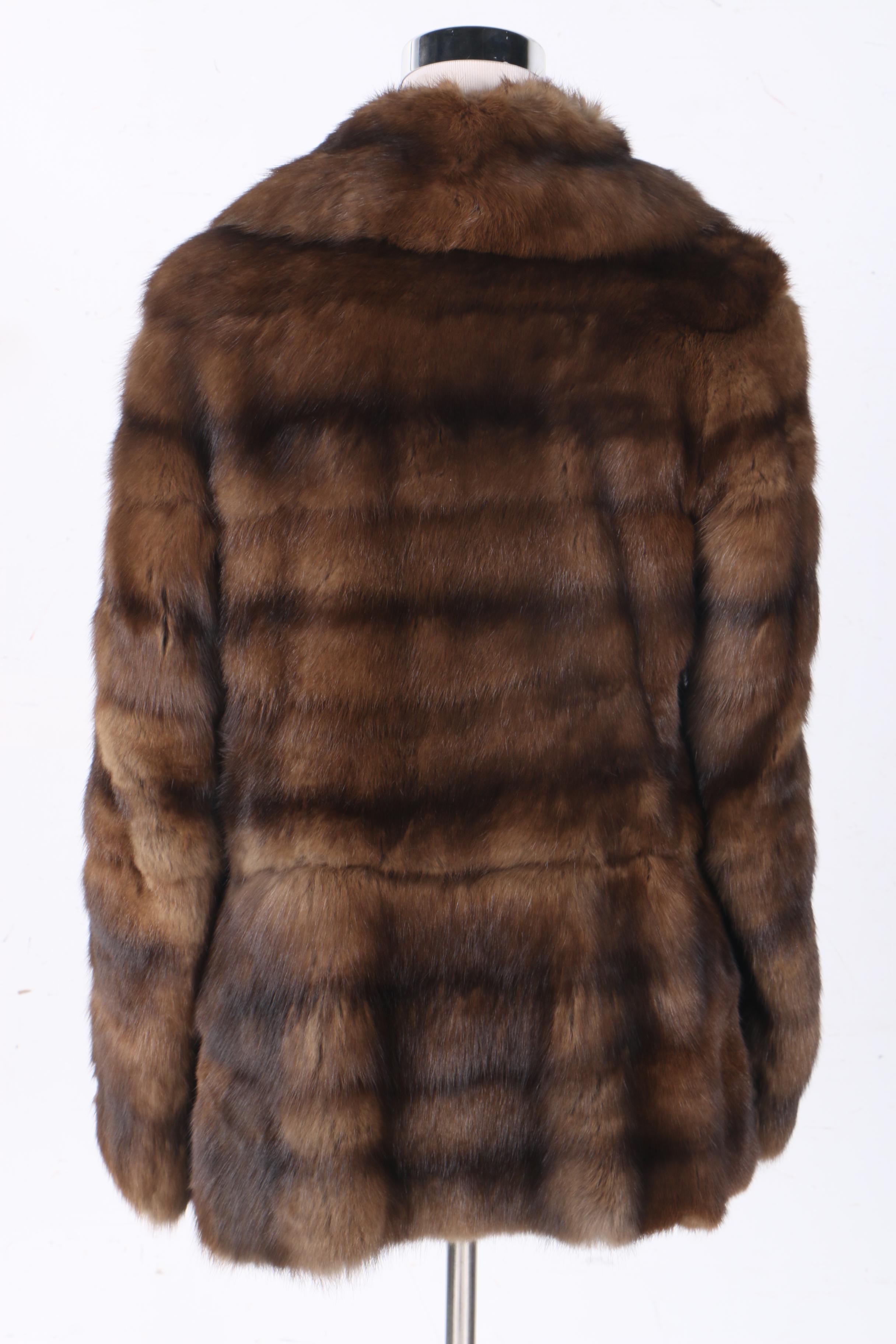 Rich's Fur Salon Adjustable Length Marten Fur Coat