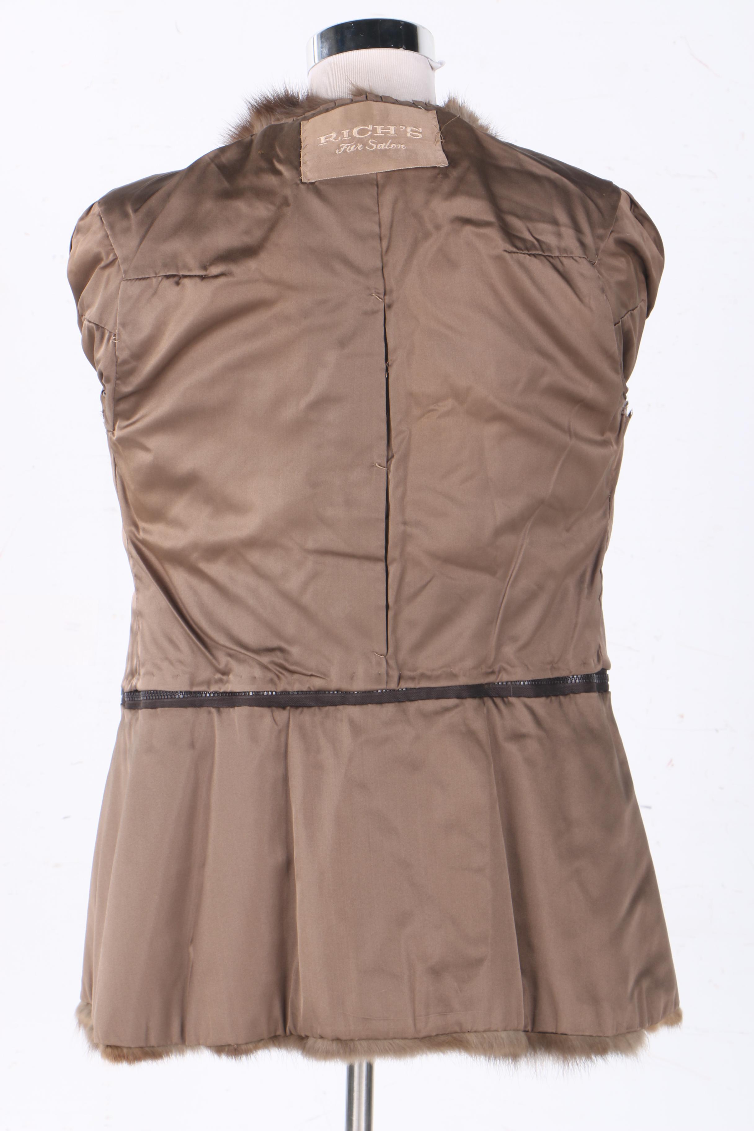 Rich's Fur Salon Adjustable Length Marten Fur Coat