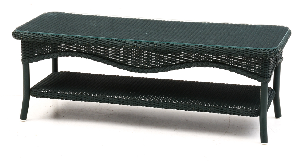 Set of Green Wicker Furniture