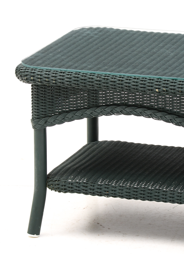 Set of Green Wicker Furniture