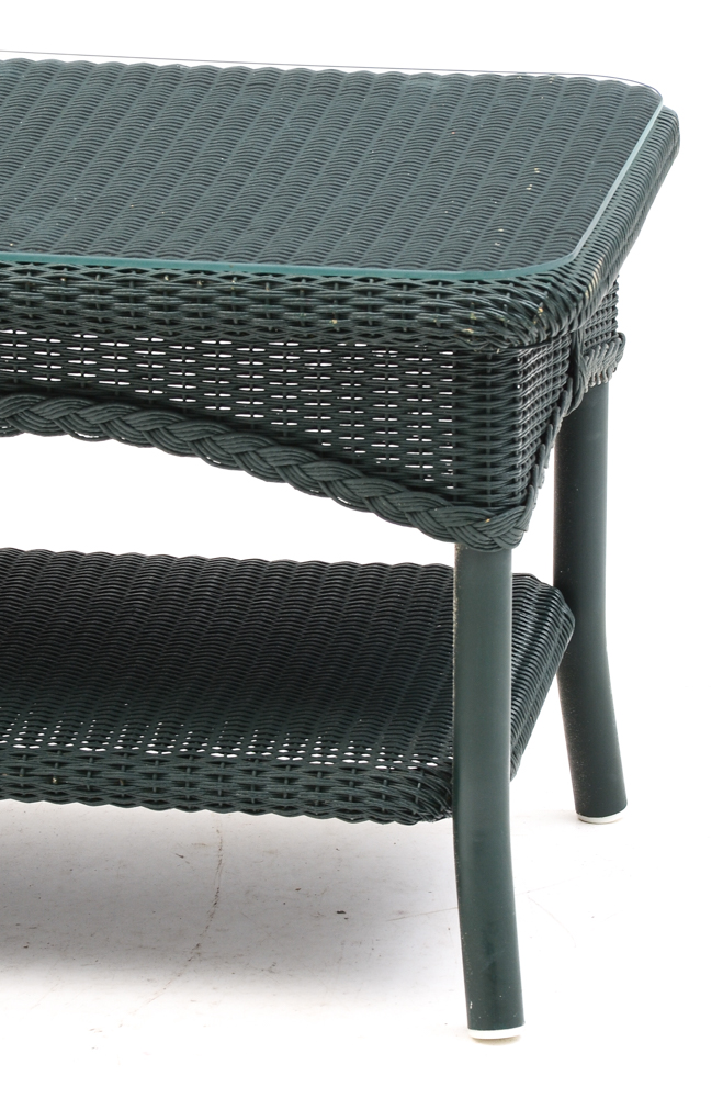 Set of Green Wicker Furniture