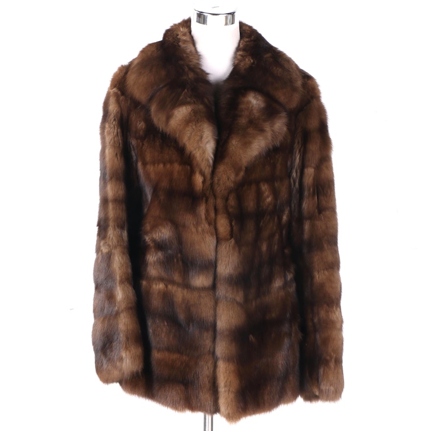 Rich's Fur Salon Adjustable Length Marten Fur Coat