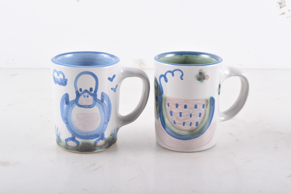 Collection of M.A. Hadley Pottery and Louisville Stoneware Mugs
