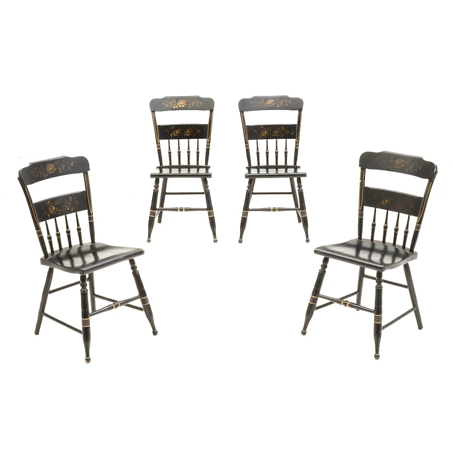 Set of Bent Brothers Hitchcock Paint Style Side Chairs