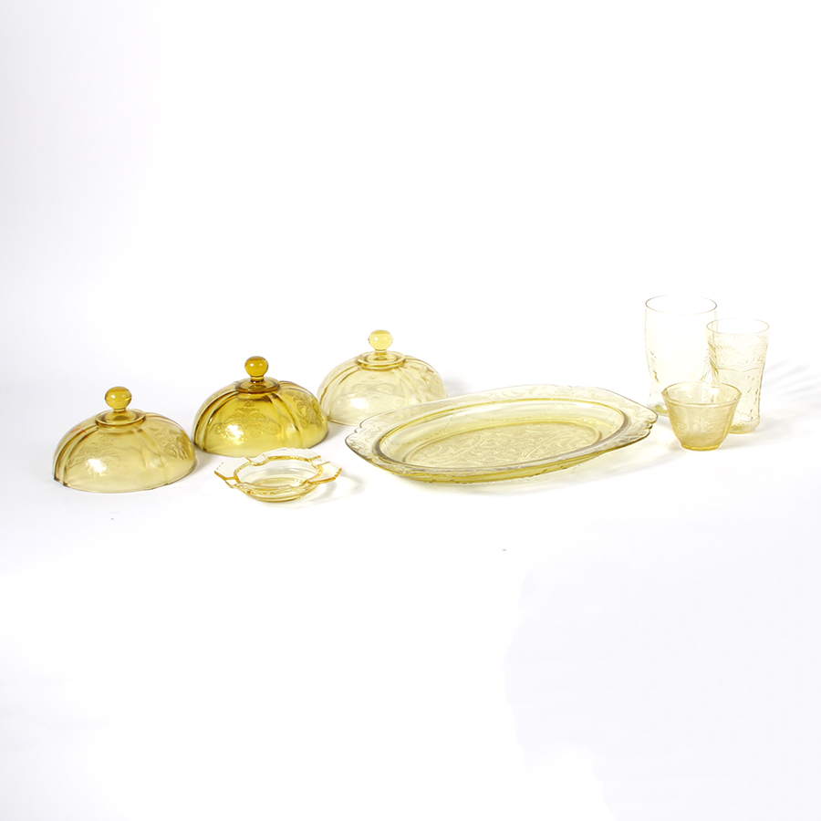 Amber Federal Glass Company "Madrid" Tableware
