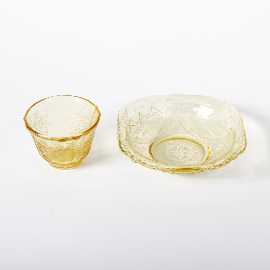 Collection of Federal Glass "Madrid Amber" Tableware
