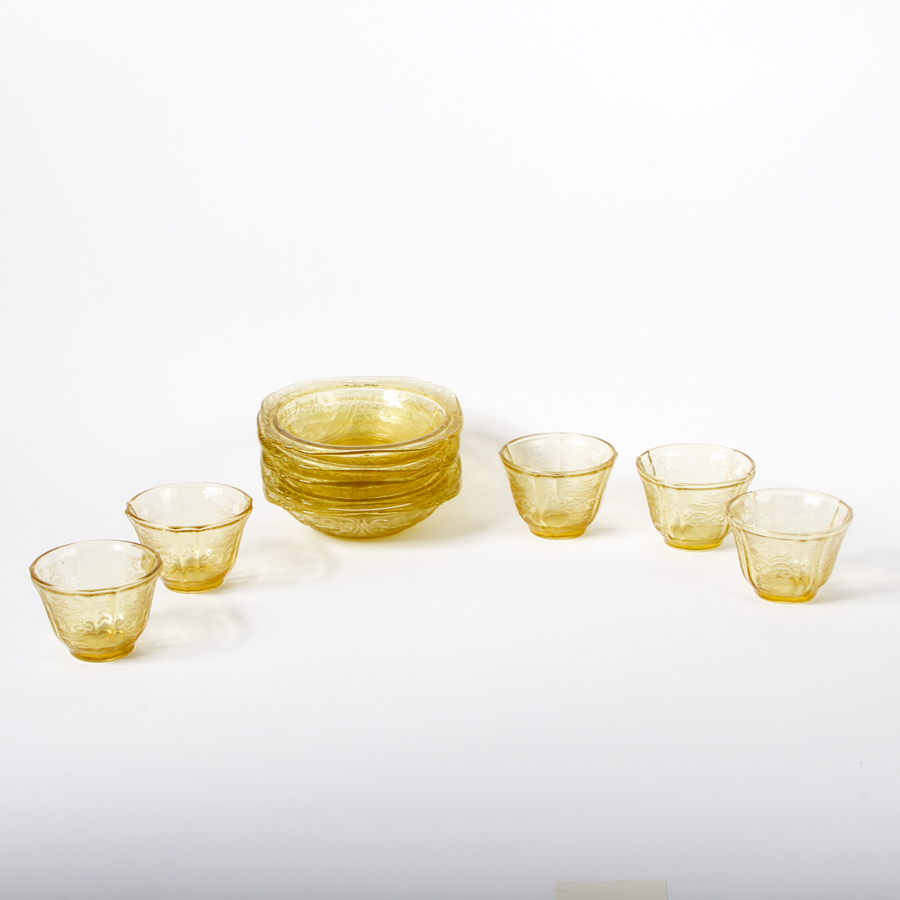 Collection of Federal Glass "Madrid Amber" Tableware